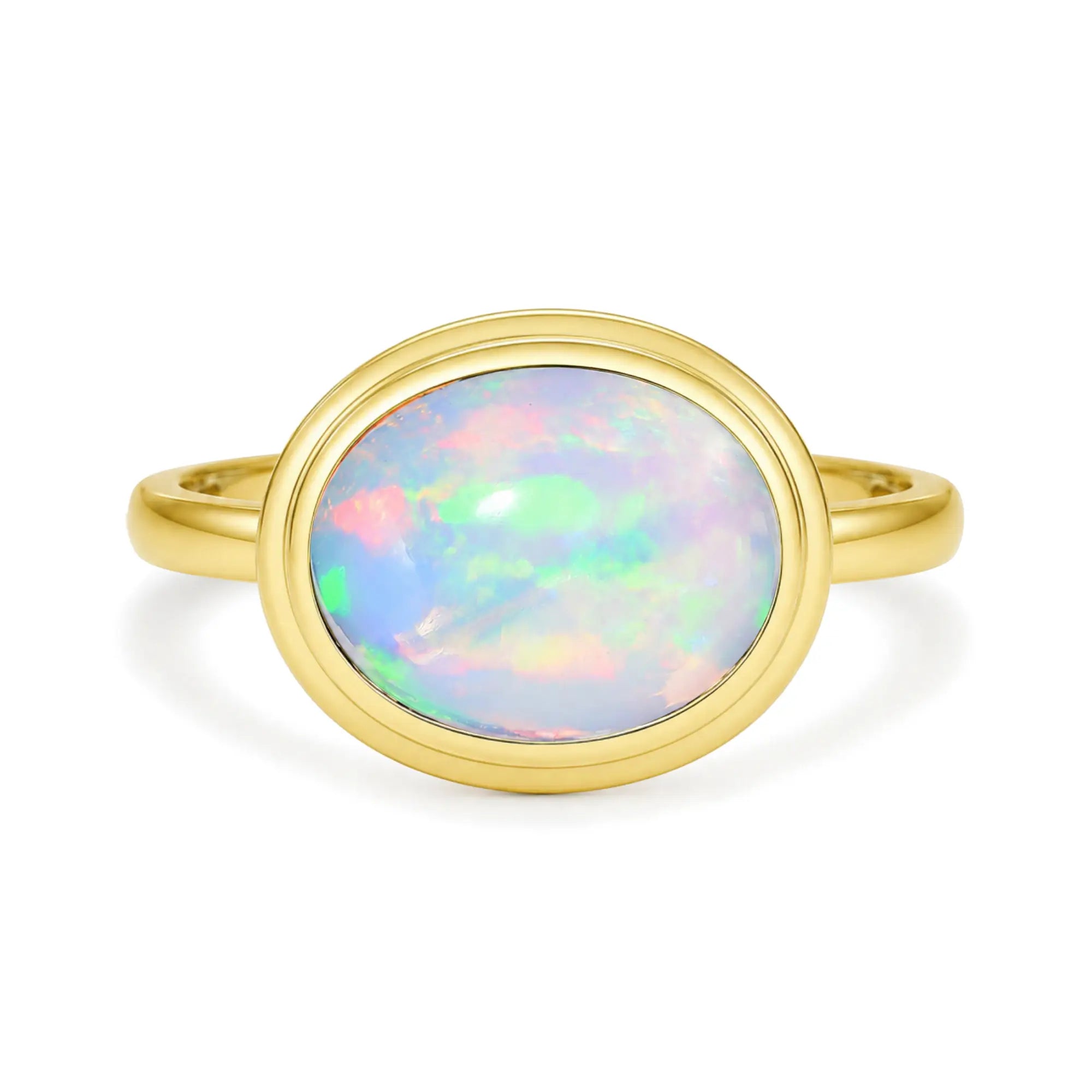 Kai 14k Gold Bella East-West Natural 2.5ctw Oval Opal Ring