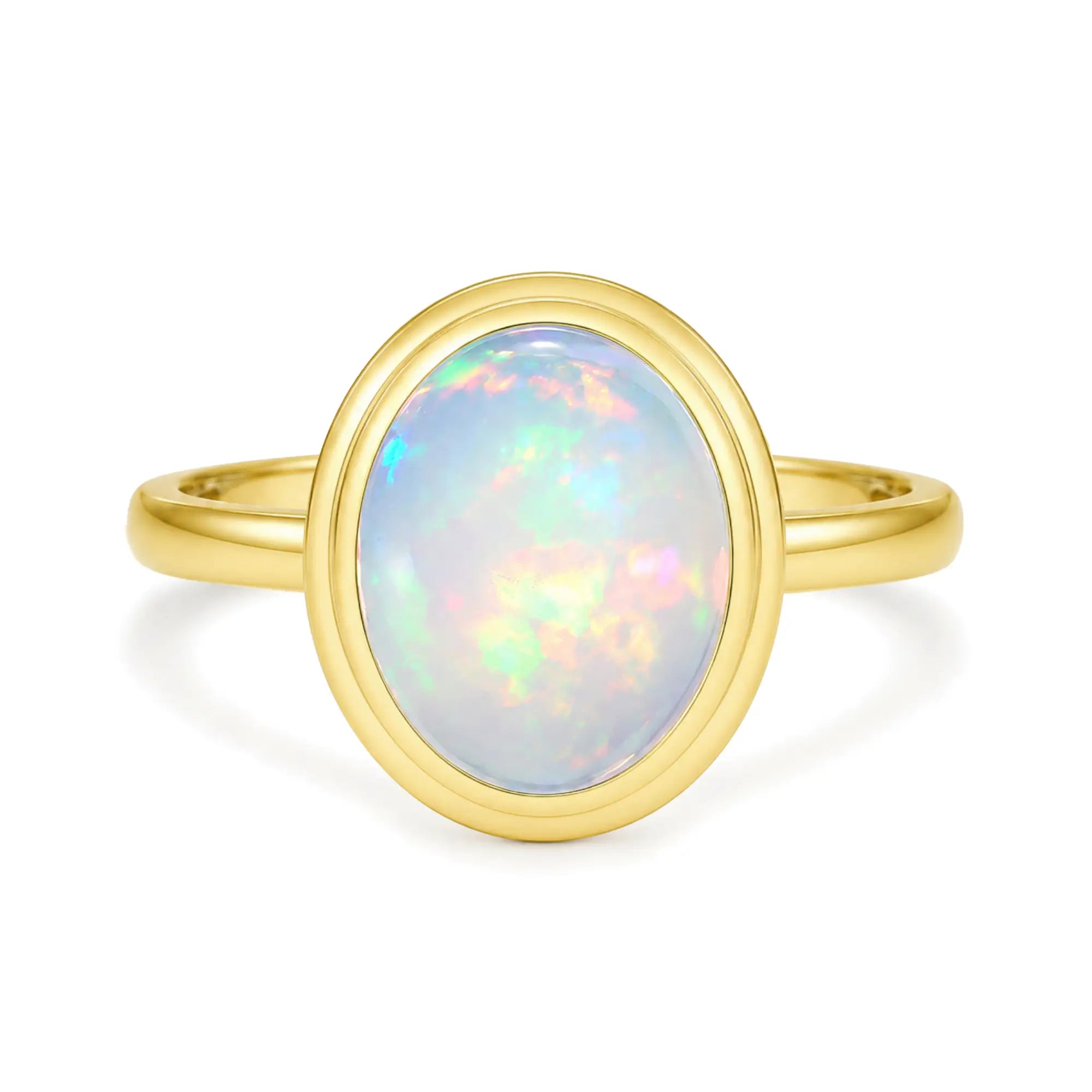 Kai 14k Gold Bella North-South Natural 2.5ctw Oval Opal Ring