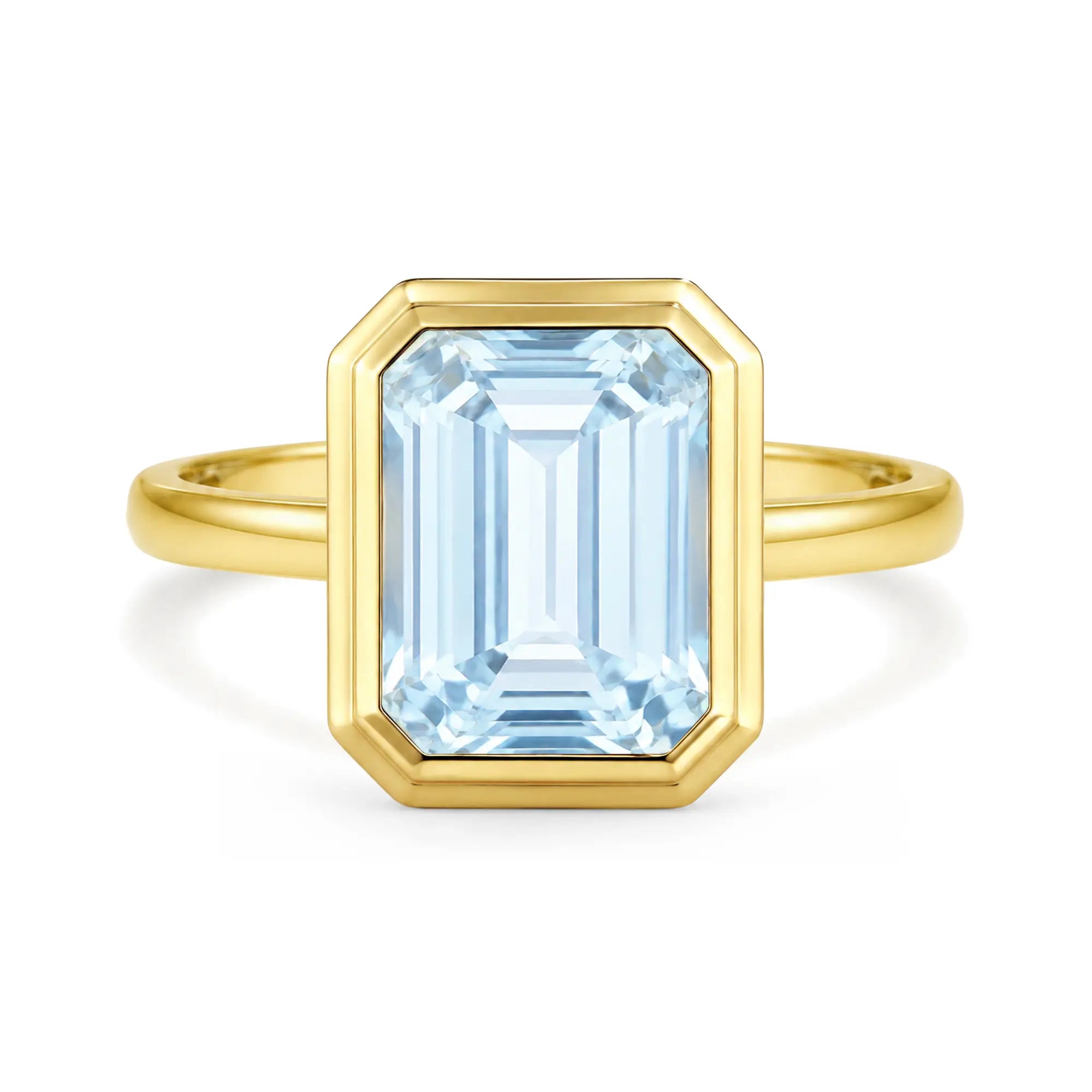 Kai 14k Gold Bella North-South Natural Emerald-Cut 2.20ctw Aquamarine Ring