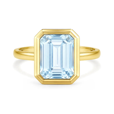 Kai 14k Gold Bella North-South Natural Emerald-Cut 2.20ctw Aquamarine Ring