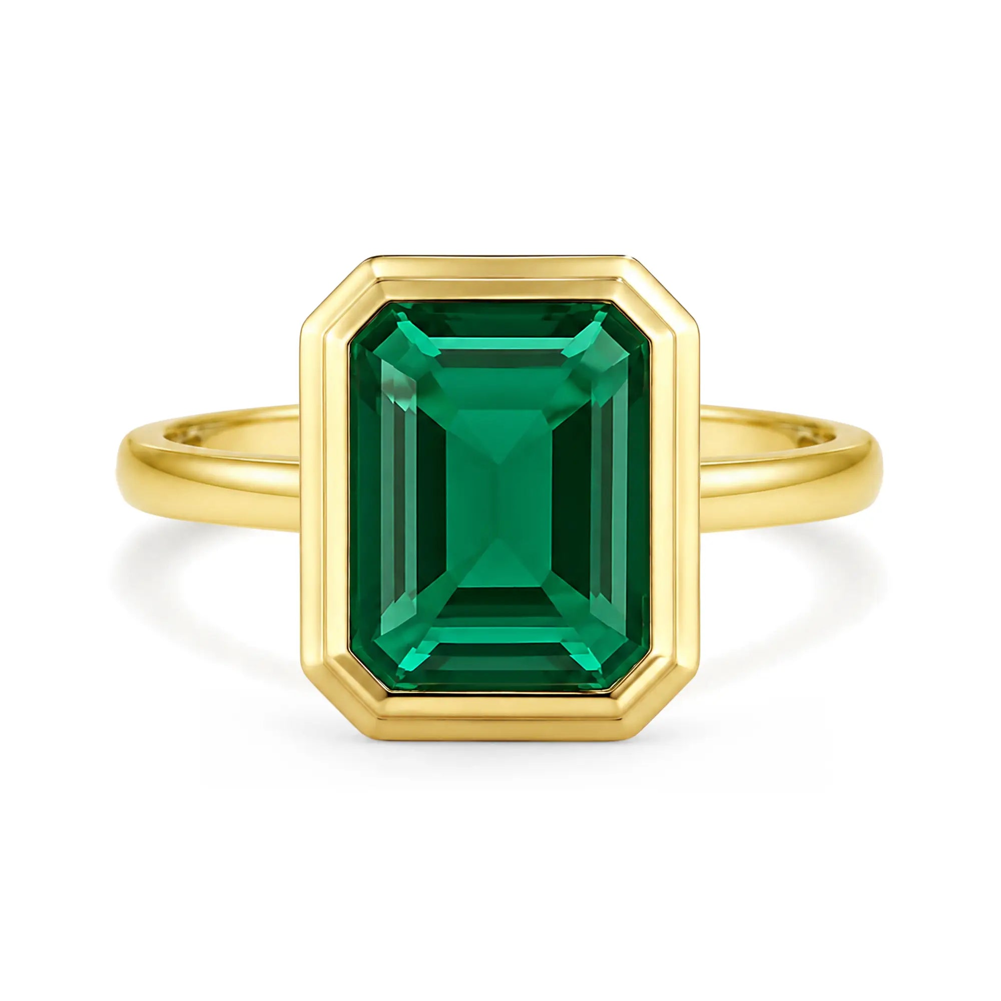 Kai 14k Gold Bella 2.00ctw Lab Grown Green Emerald Ring
