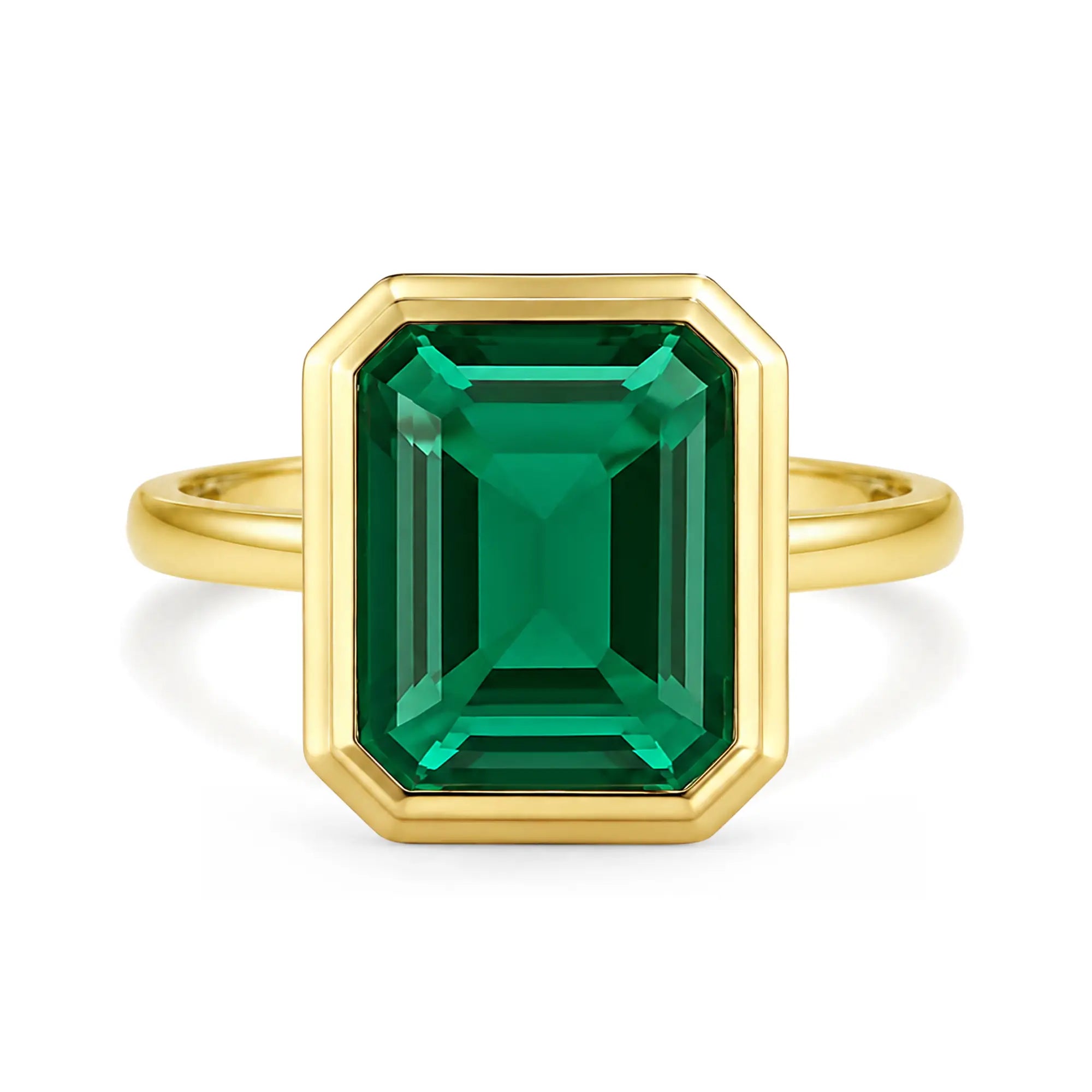 Kai 14k Gold Bella 3.00ctw Lab Grown Green Emerald Ring