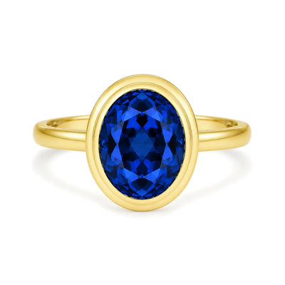 Kai 14k gold Bella North-East 2.5ctw Oval Lab Grown Sapphire Ring