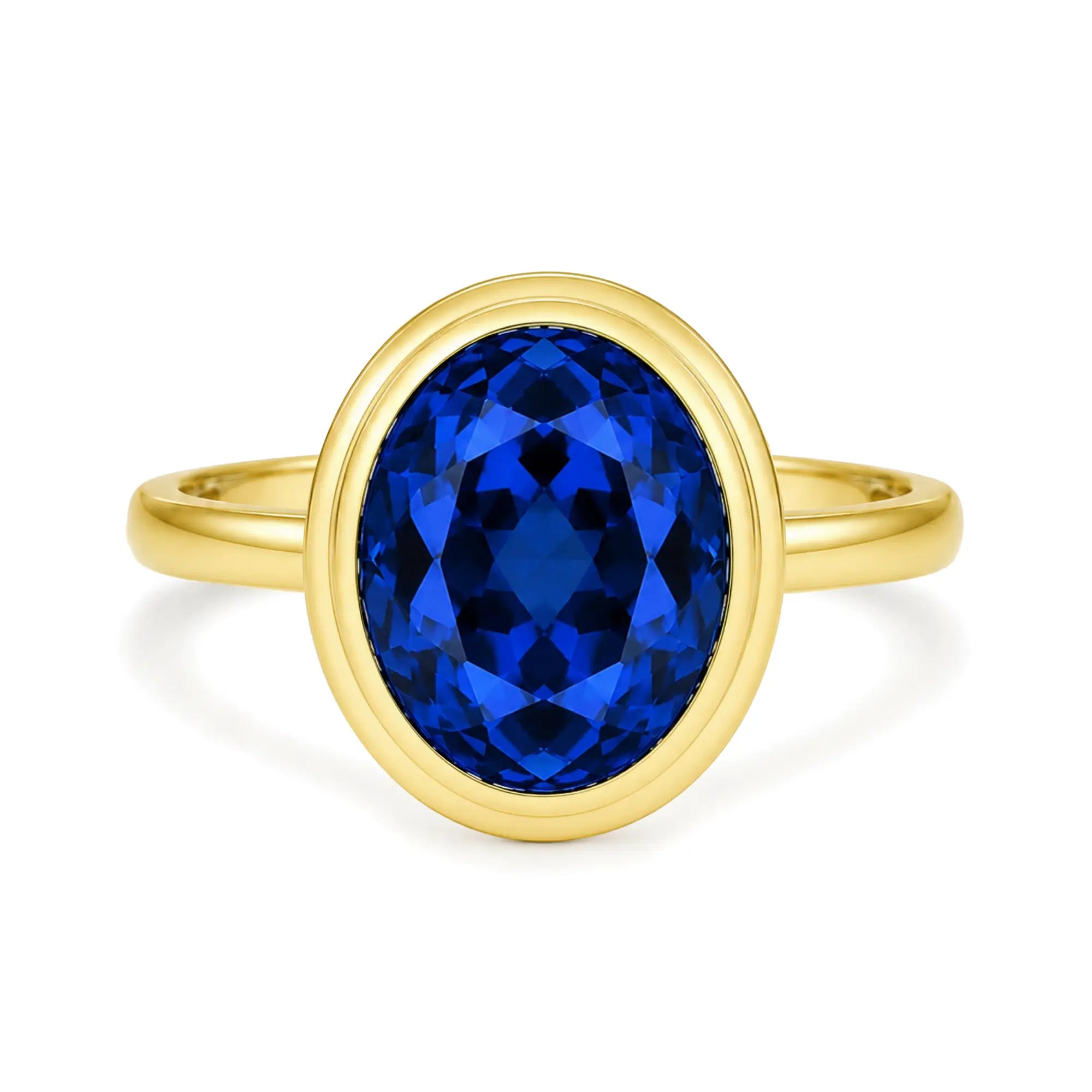 Kai 14k gold Bella North-East 3.5ctw Oval Lab Grown Sapphire Ring
