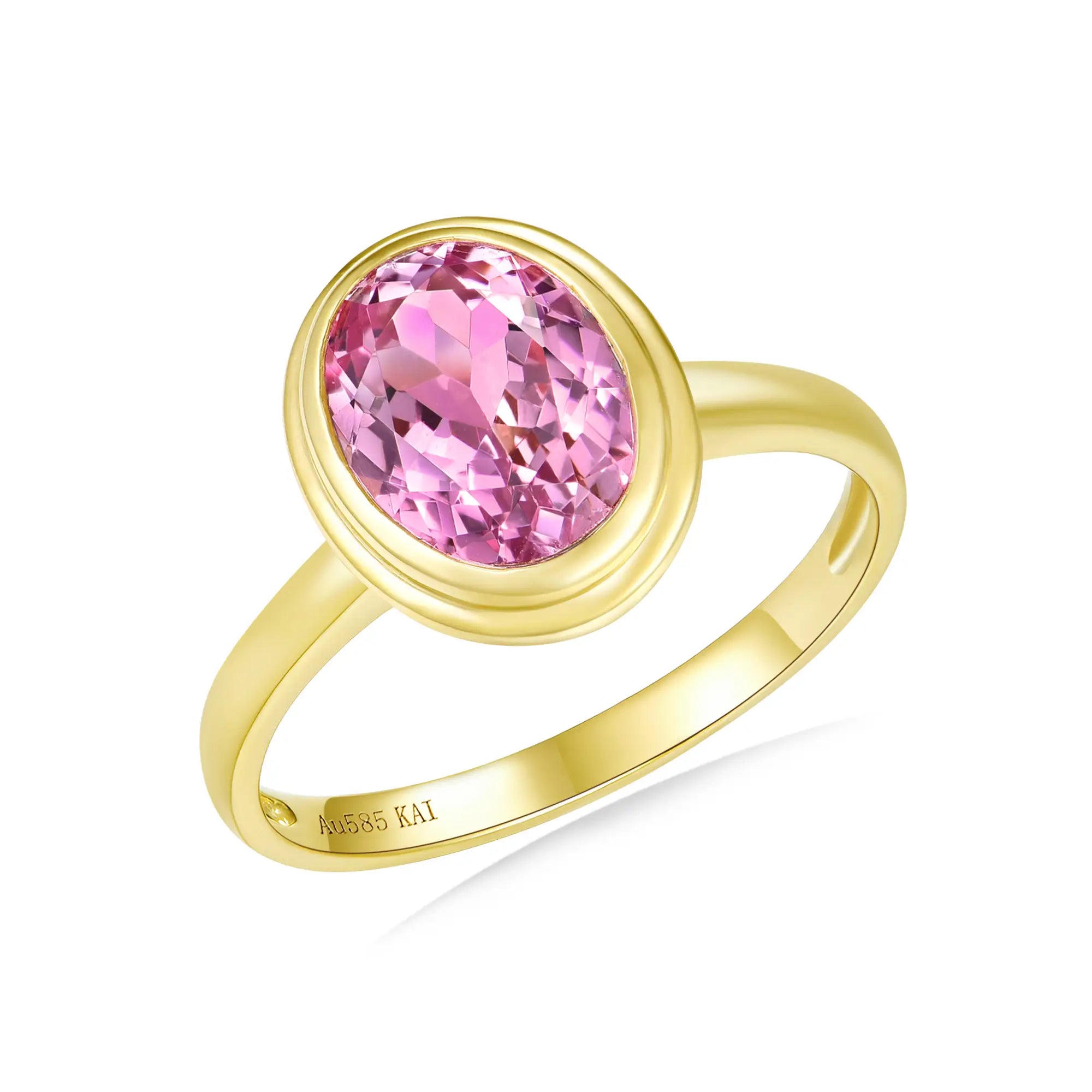 14k Gold Bella 2.50 ctw Lab Grown Pink Sapphire Ring