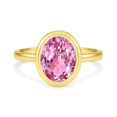 Kai 14k Gold Bella North-South 2.5ctw Lab Grown Pink Sapphire Ring