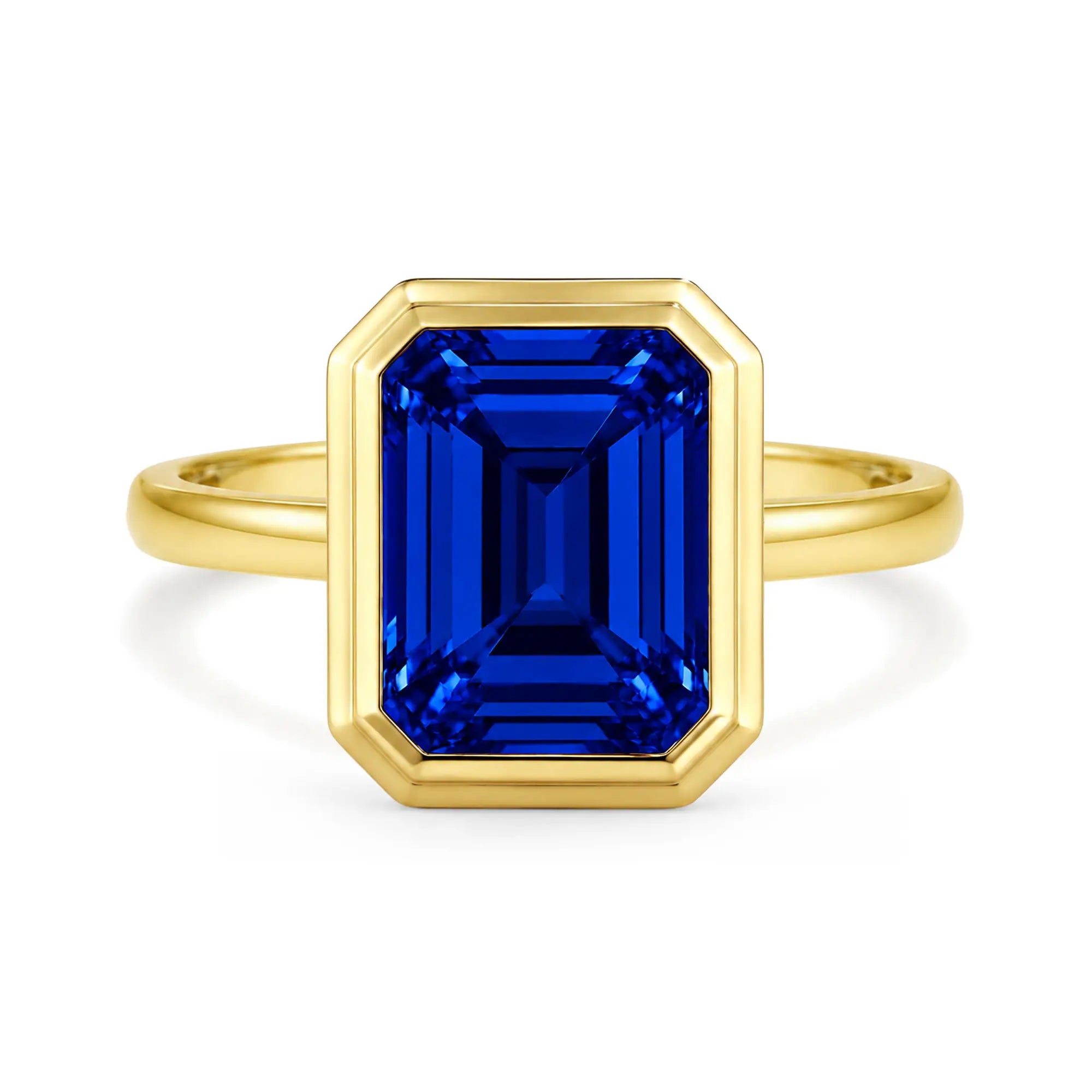 Bella 14k solid gold yellow gold 3ctw Lab Grown Sapphire Ring