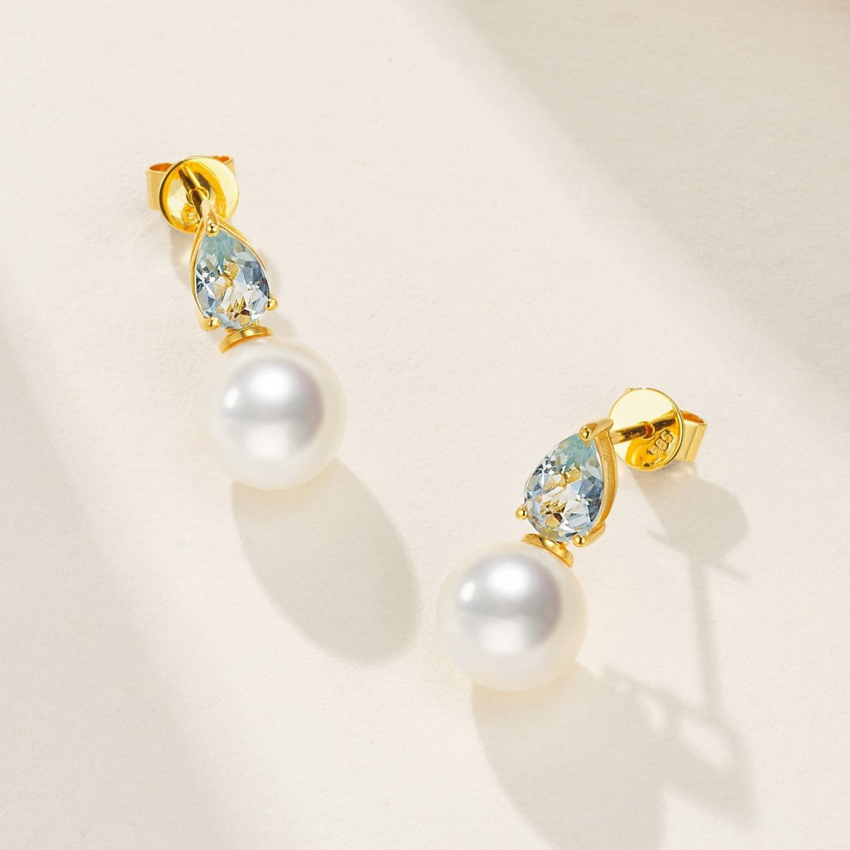 Venus Tears Aquamarine Pearl Convertible Earrings