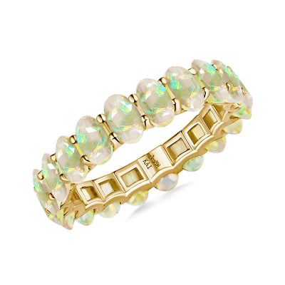 Nora 3.5 ctw Oval Fire Opal Eternity Ring