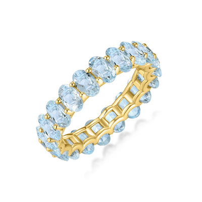 Nora 4.5 ctw Oval Aquamarine Eternity Ring