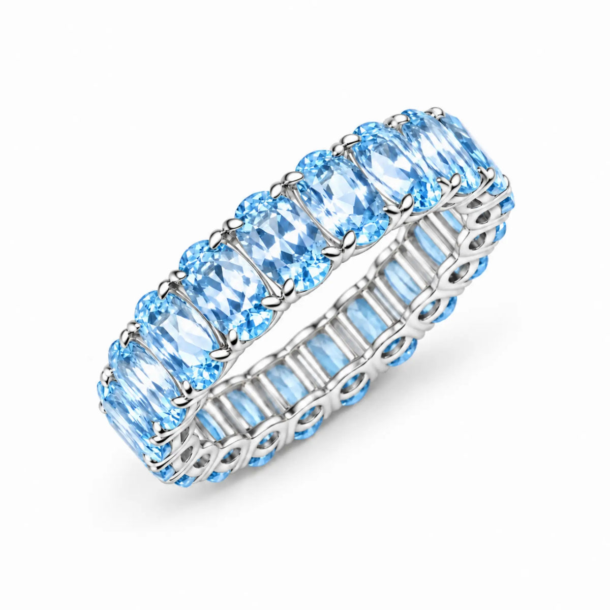 Nora 4.5 ctw Oval Aquamarine Eternity Ring