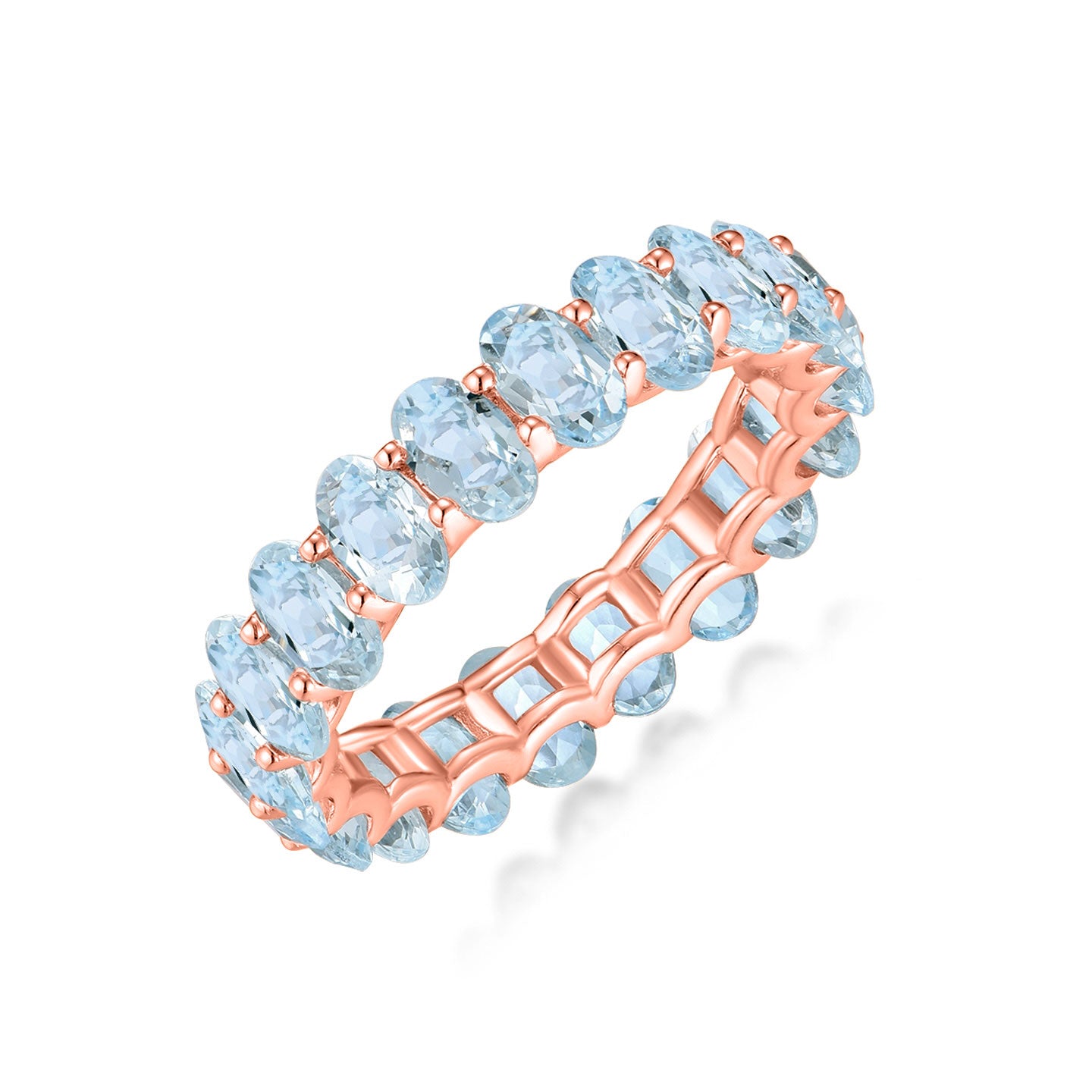 Nora Oval Aquamarine Eternity Ring