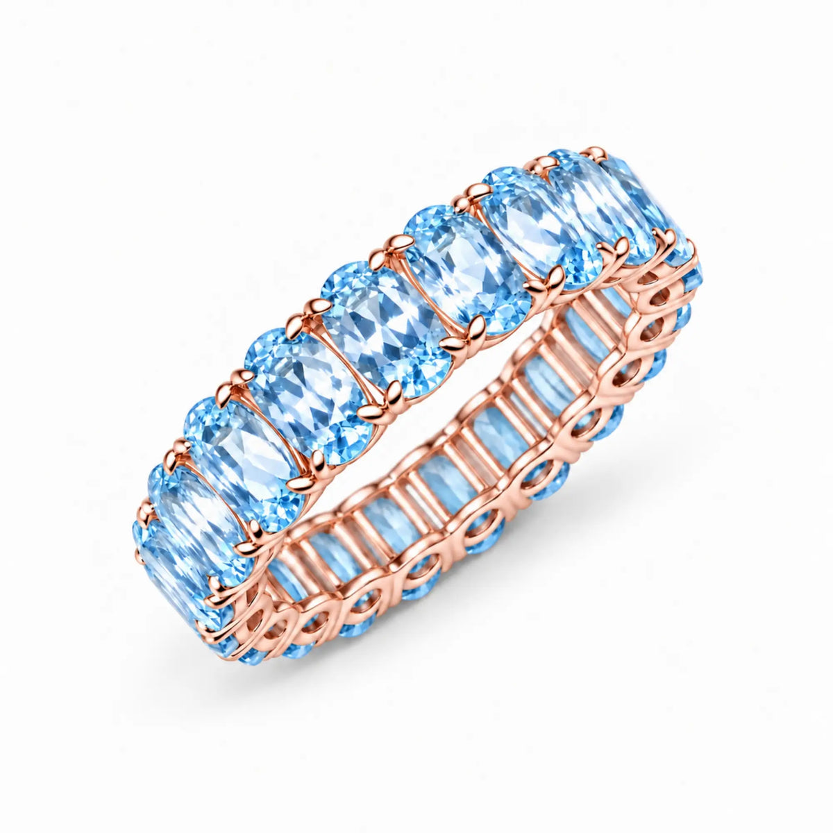 Nora 4.5 ctw Oval Aquamarine Eternity Ring