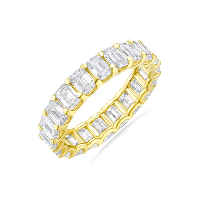 Nora 5 ctw Emerald-Cut Lab Grown Diamond Eternity Ring in 14k yellow gold