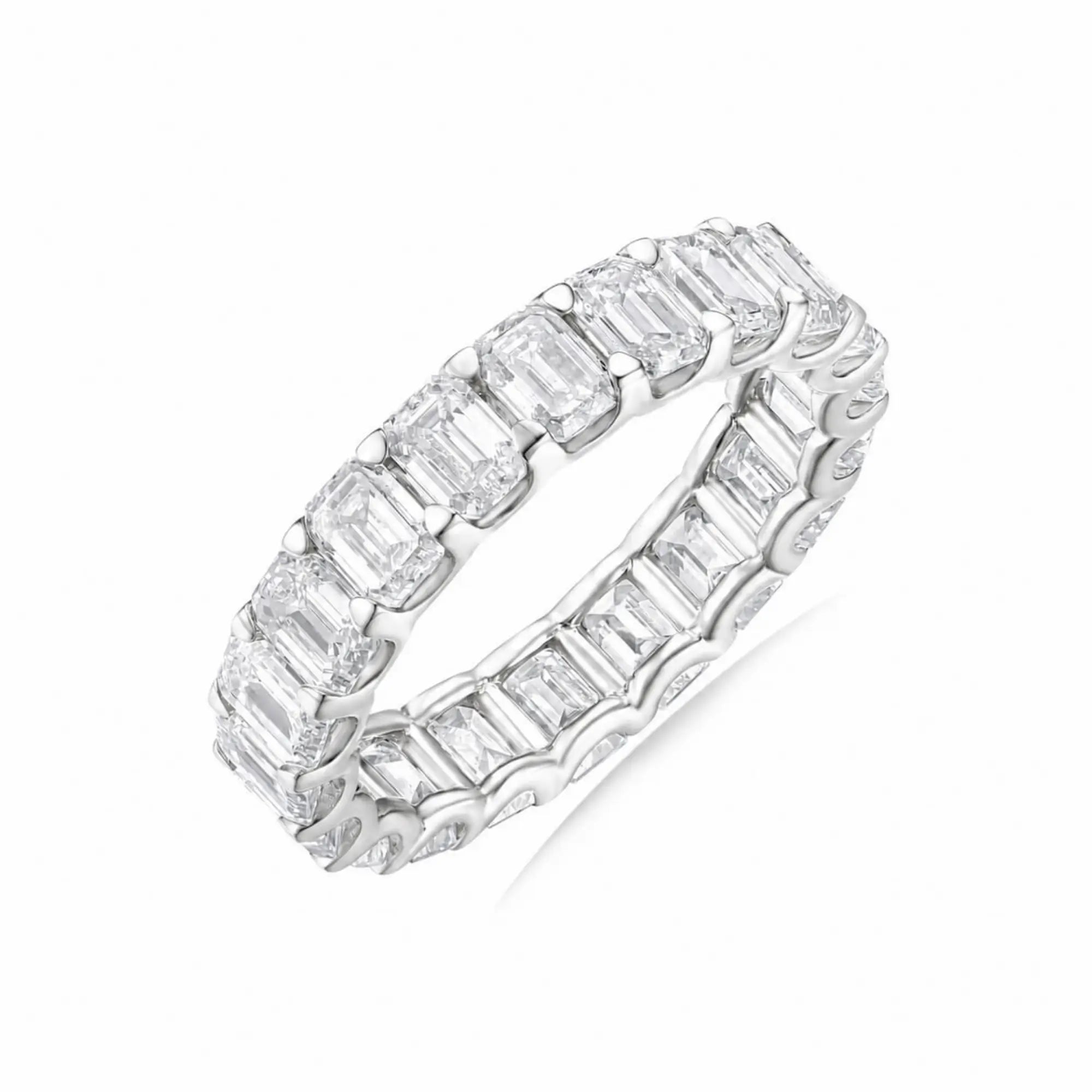 Nora 5 ctw Emerald-Cut Lab Grown Diamond Eternity Ring in 14k white gold