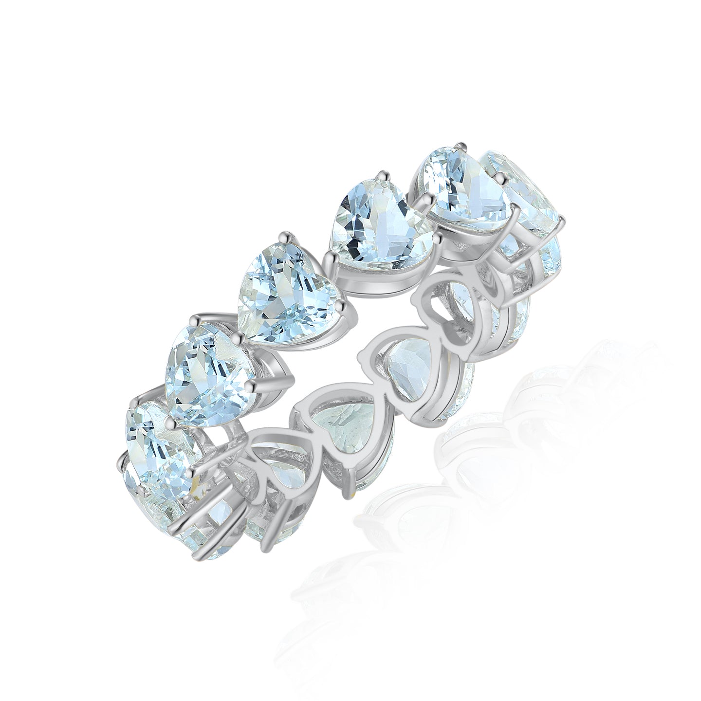 Nora Heart Auqamarine Eternity Ring