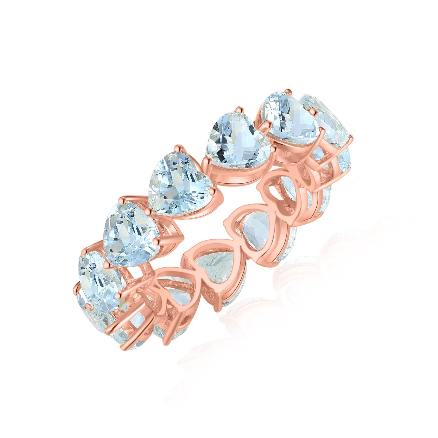 Nora Heart Auqamarine Eternity Ring