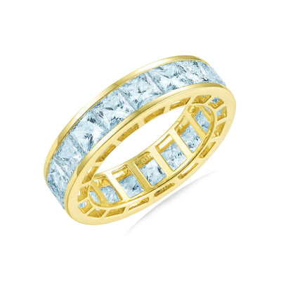 Nora Natural 5ctw Aquamarine Eternity Ring in 14k yellow gold