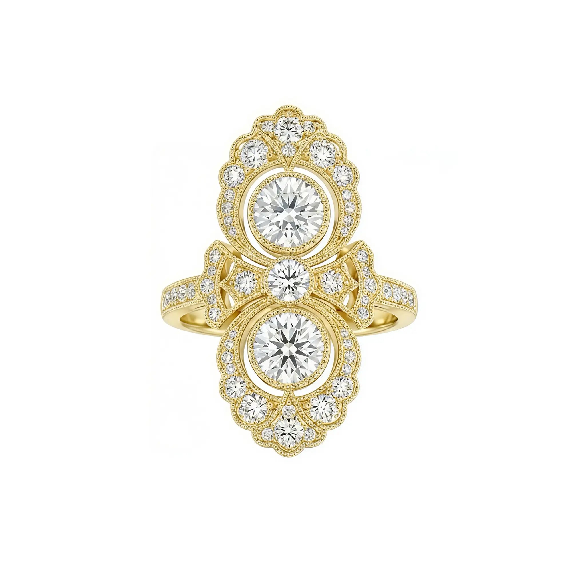 Kai Heirloom Revival Double Halo 3.06ct Lab Diamond Ring in 14k yellow gold