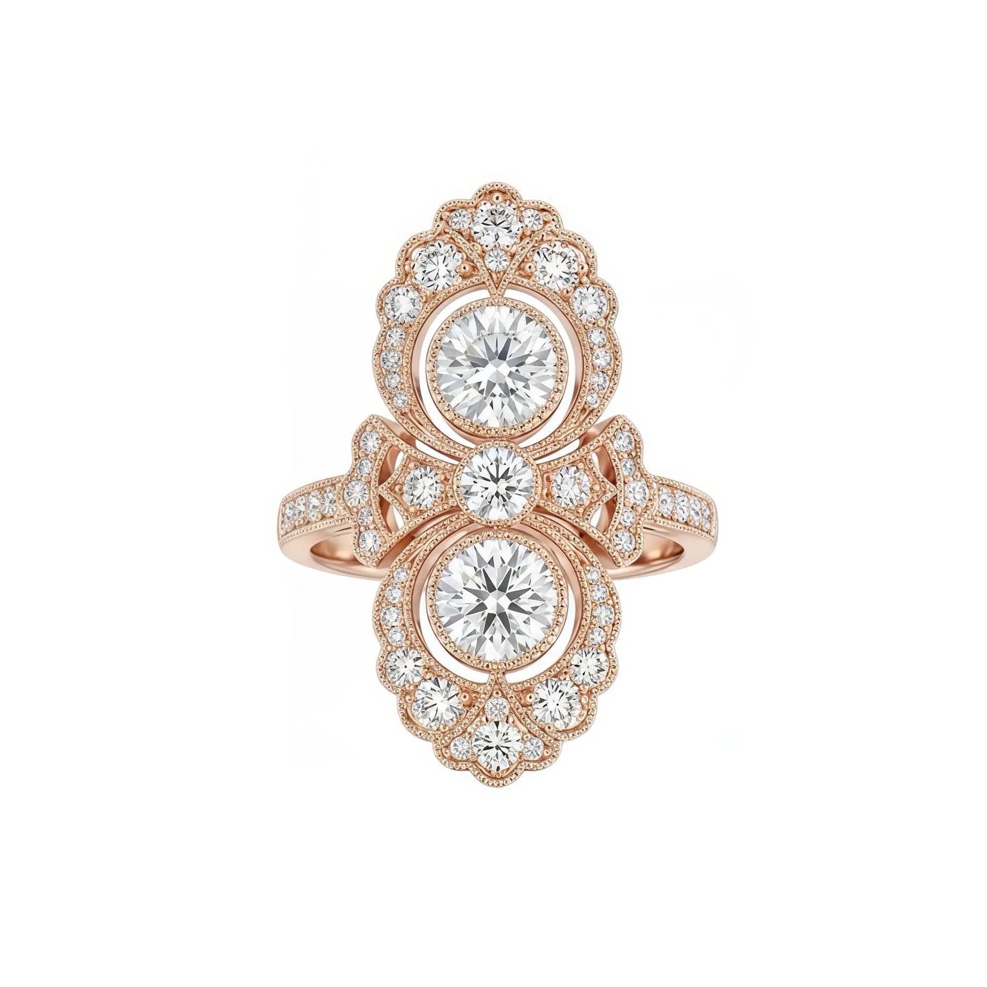 Kai Heirloom Revival Double Halo 3.06ct Lab Diamond Ring in 14k rose gold