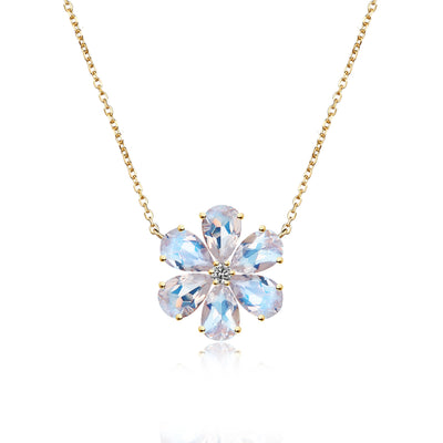 Flora Moonstone Diamond Necklace