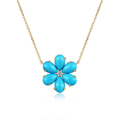 Flora Turquoise Diamond Necklace