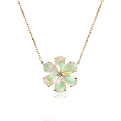 Flora Opal Diamond Necklace