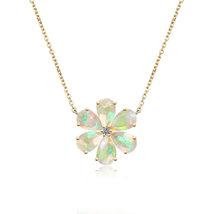 Flora Opal Diamond Necklace