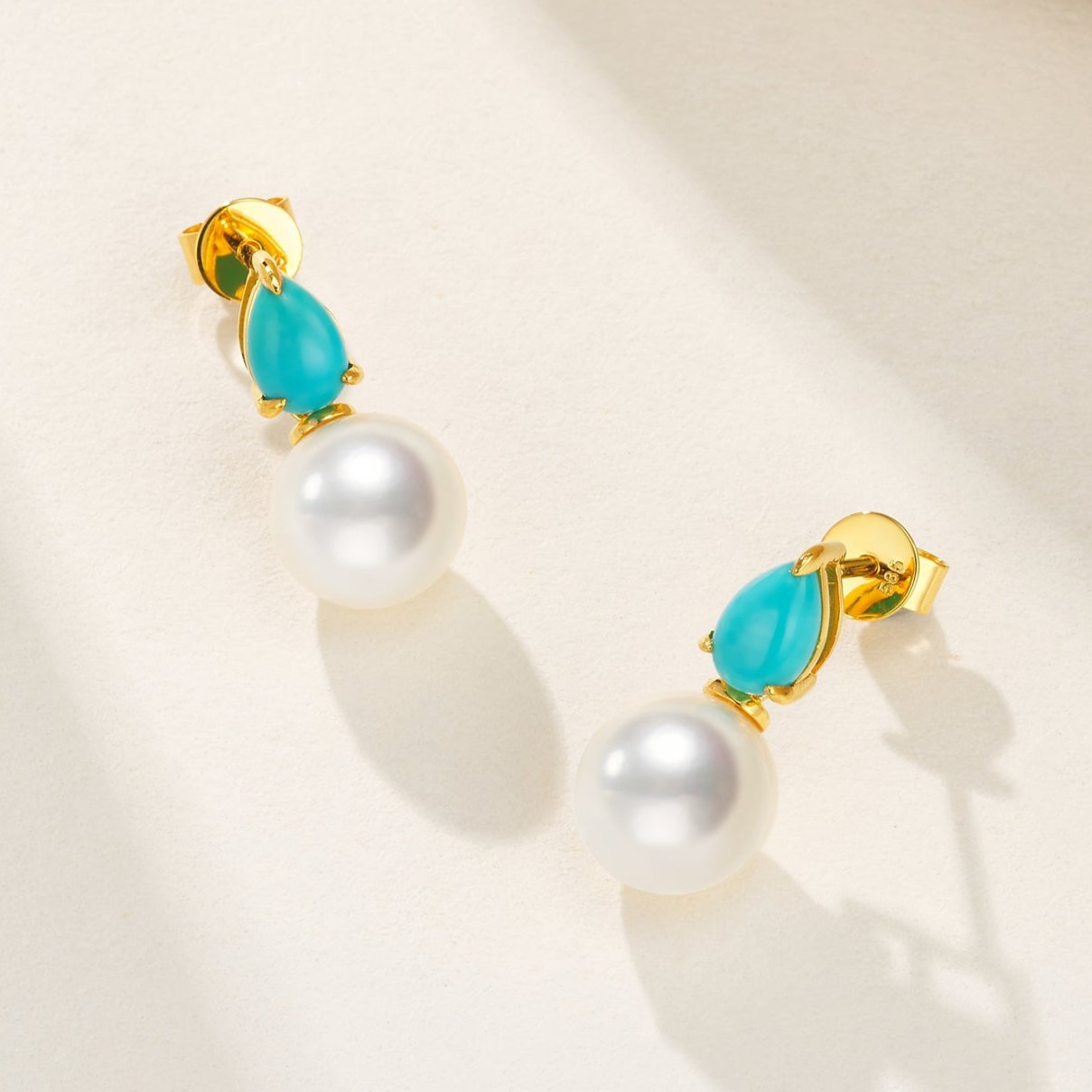 Venus Tears Turquoise Pearl Convertible Earrings