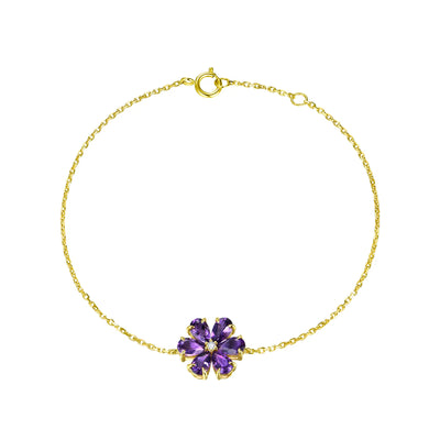 Flora Amethyst Diamond Flower Bracelet