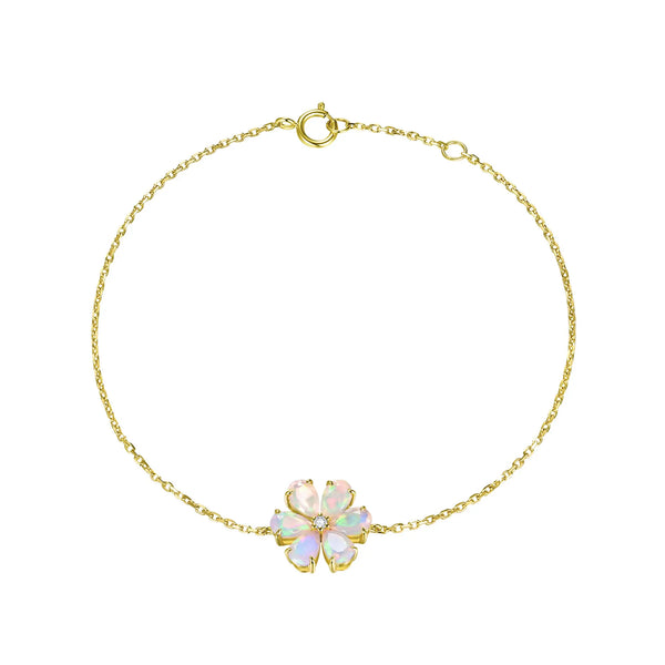 Flora Opal Diamond Flower Bracelet