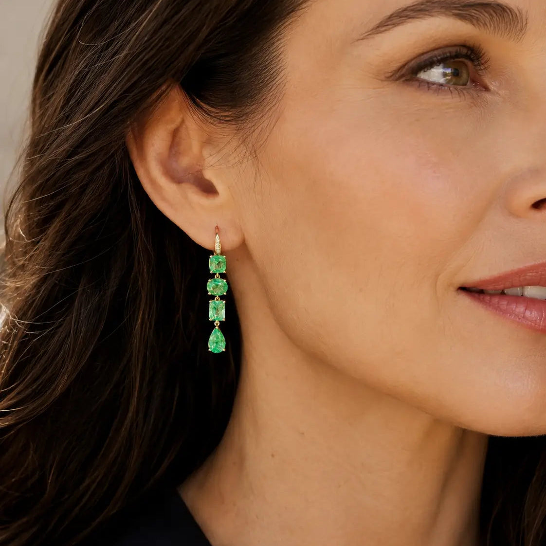 Kai Fine Jewelry Garden Melody Natural Tsavorite & Diamond Drop Earrings (One-of-a-Kind)