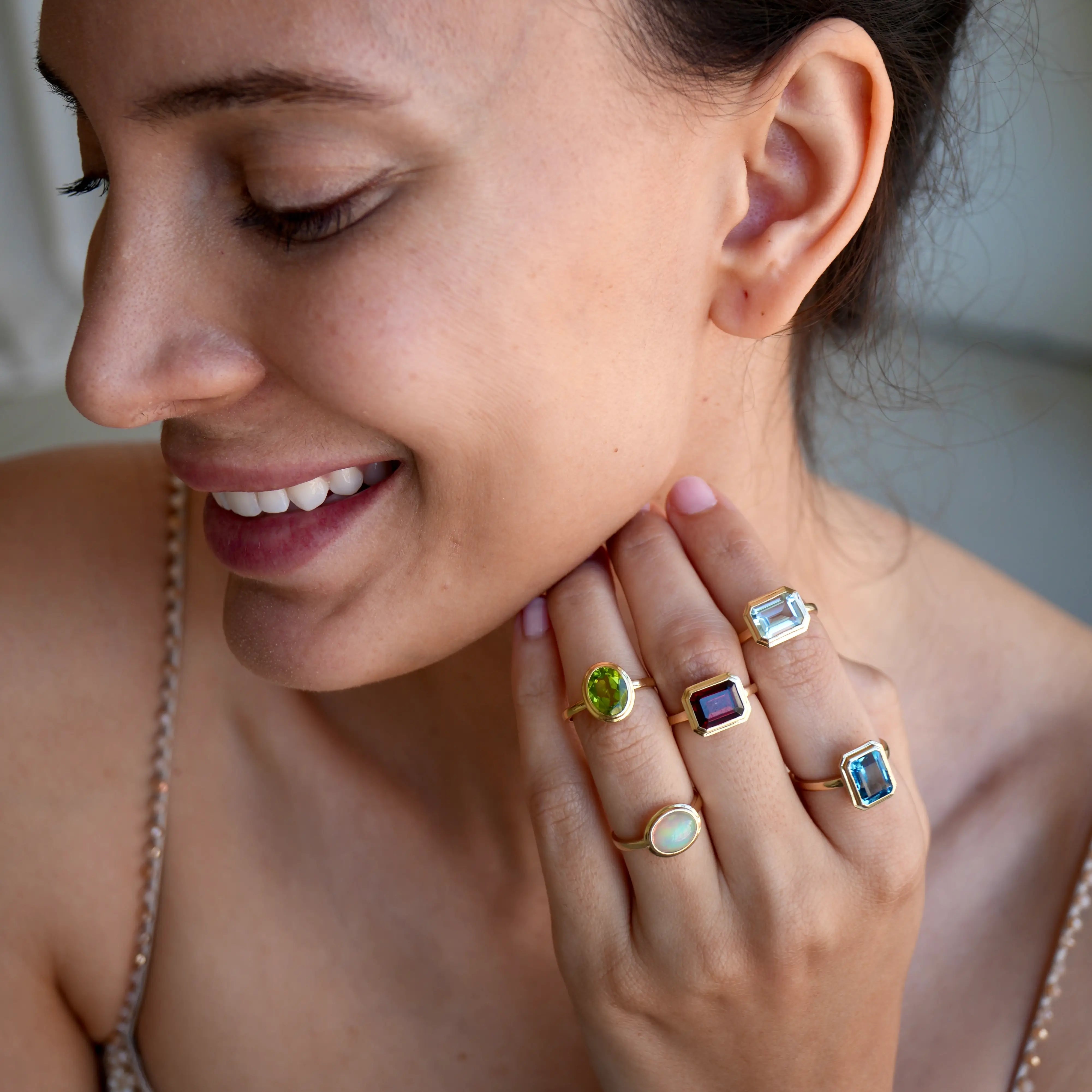 Bella East-West Oval Opal Ring