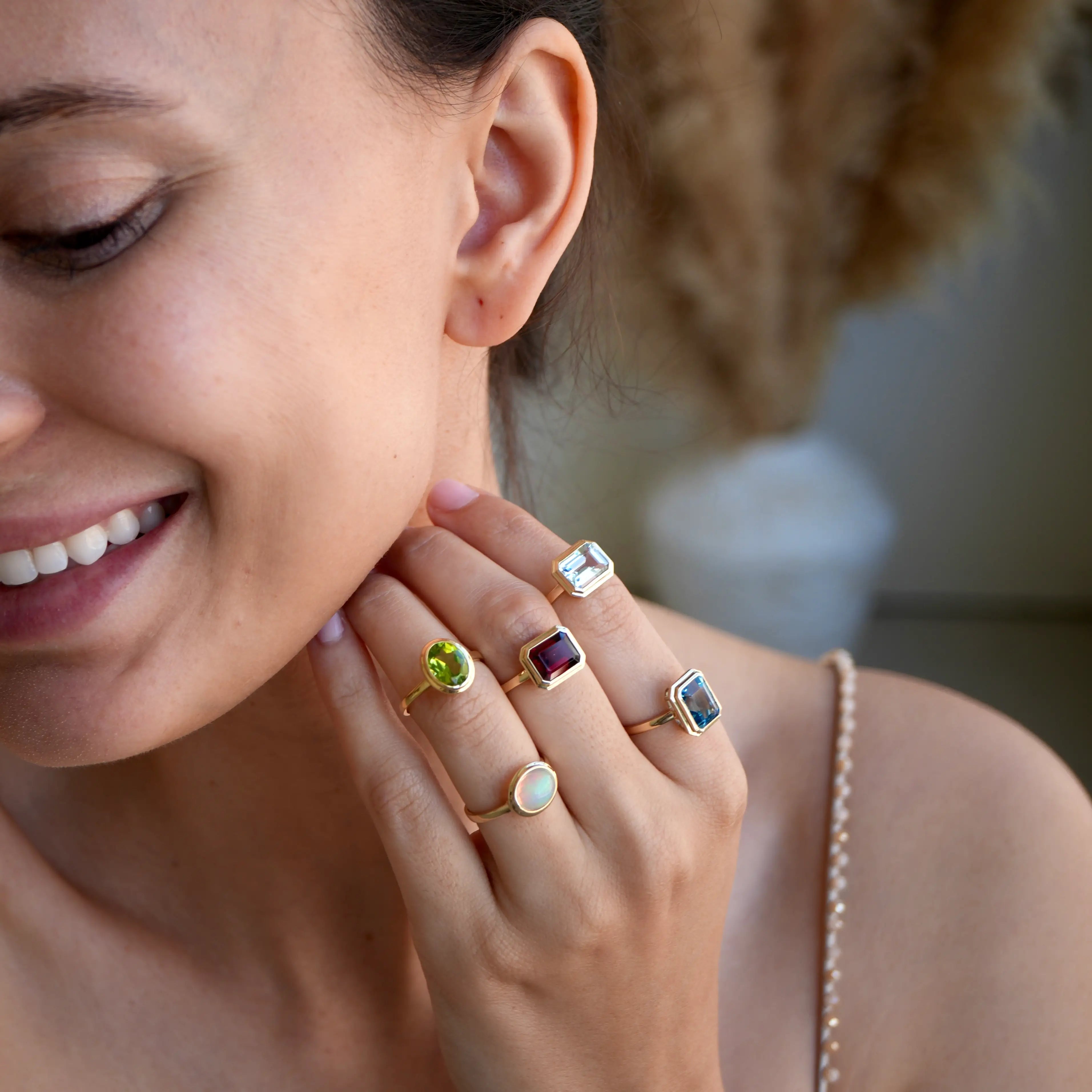 Bella East-West Oval Opal Ring