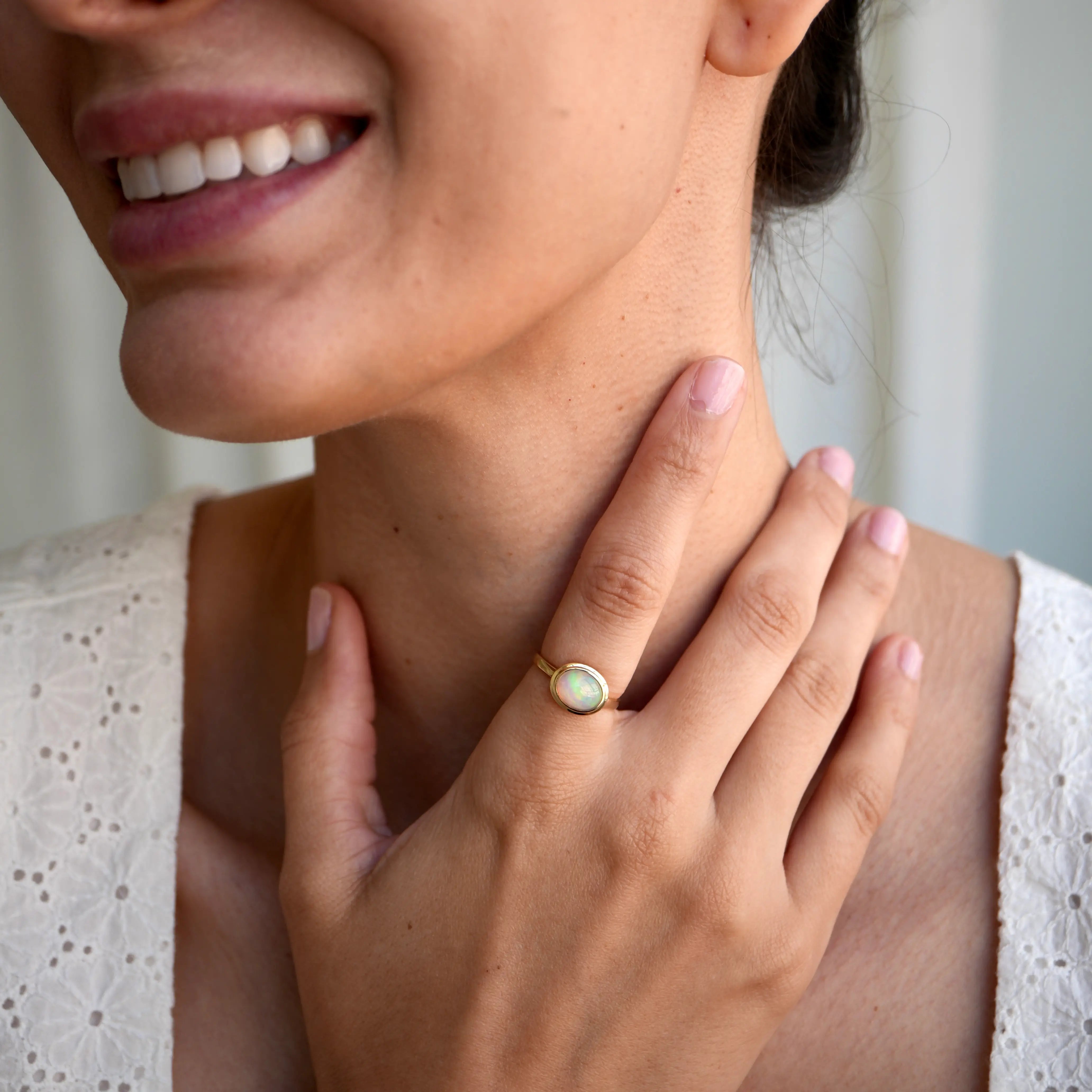 Bella East-West Oval Opal Ring