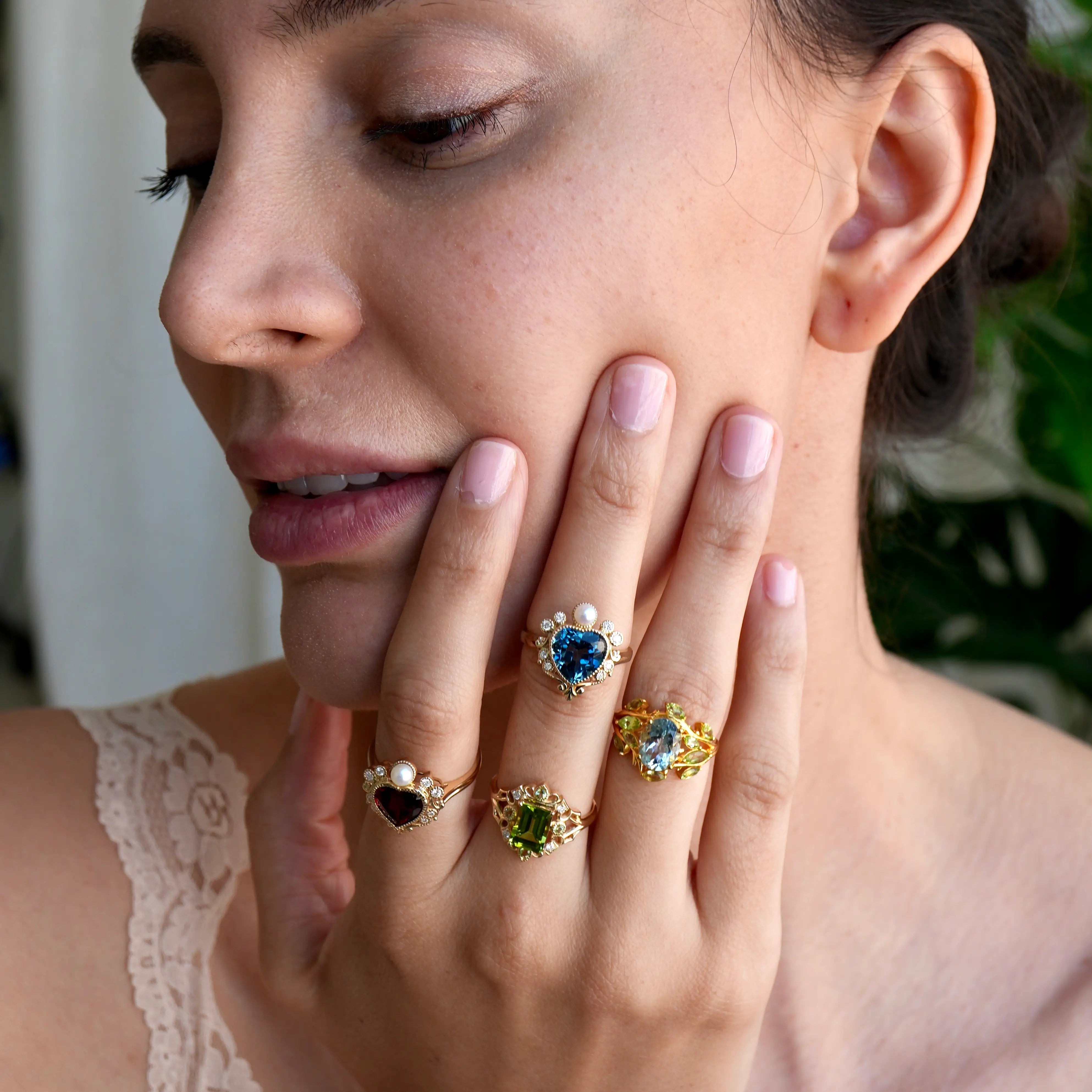 Renaissance Peridot Diamond Cocktail Ring
