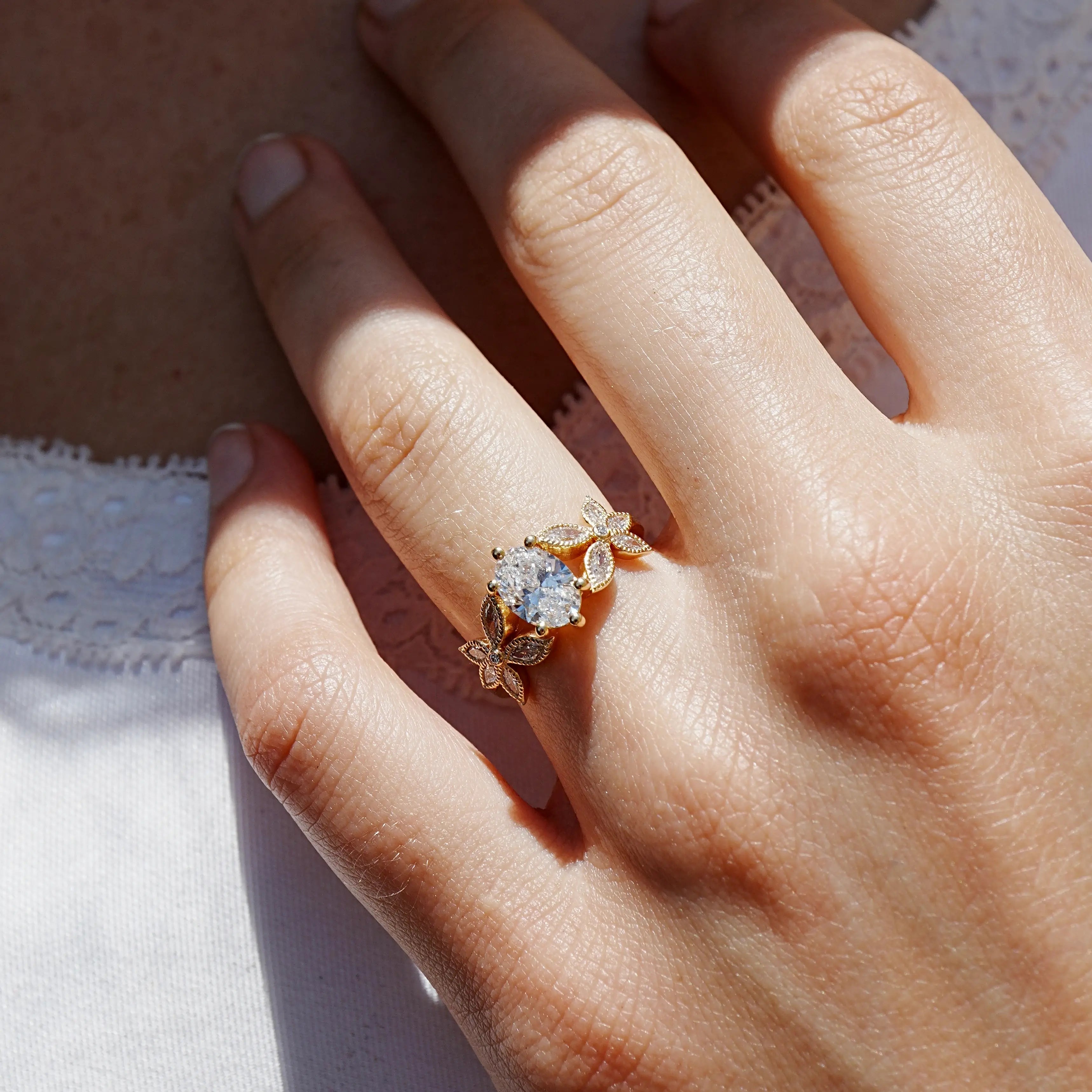 Vow of Violet Lab Grown Diamond Ring 14k Yellow Gold solid gold 