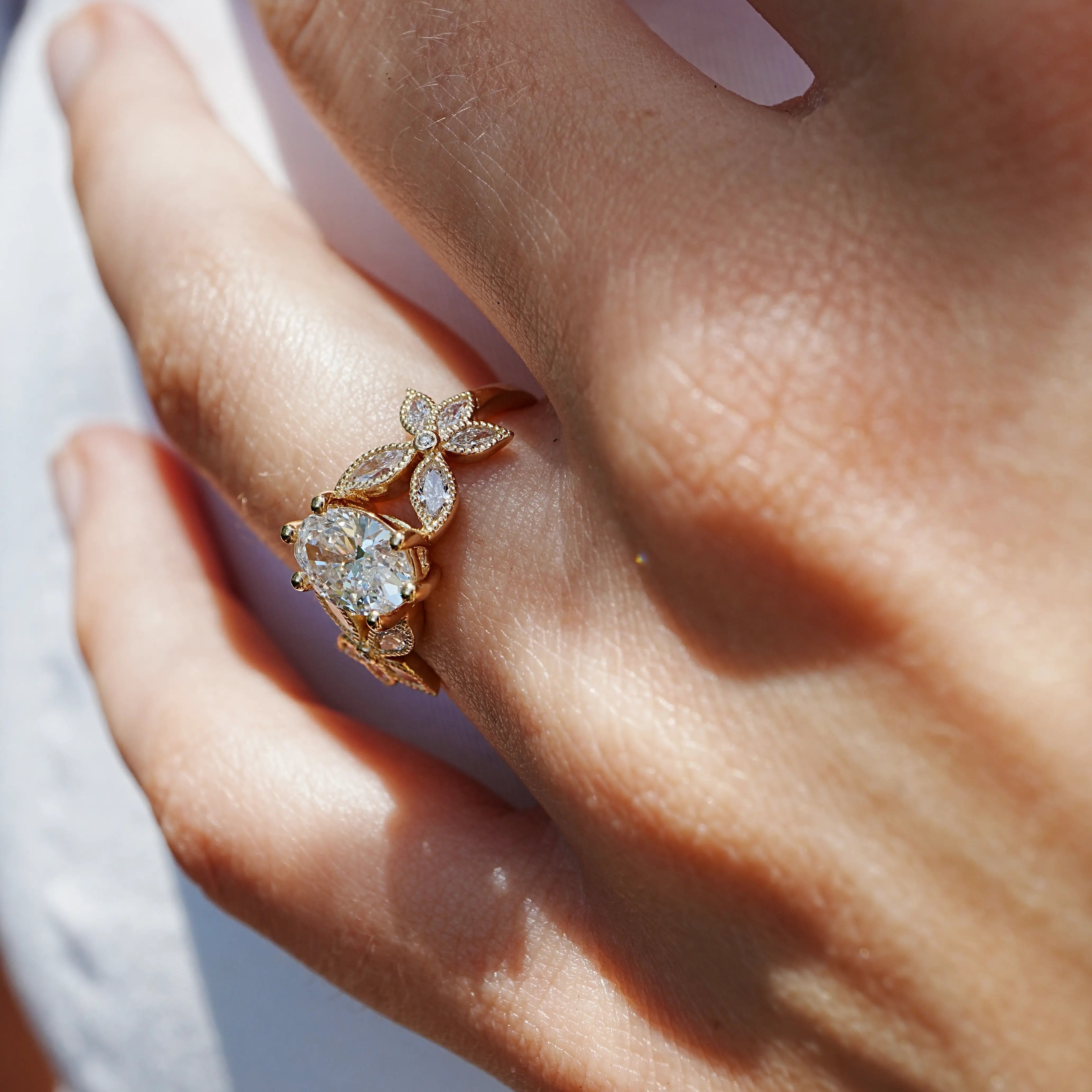 Vow of Violet Lab Grown Diamond Ring 14k Yellow Gold solid gold 