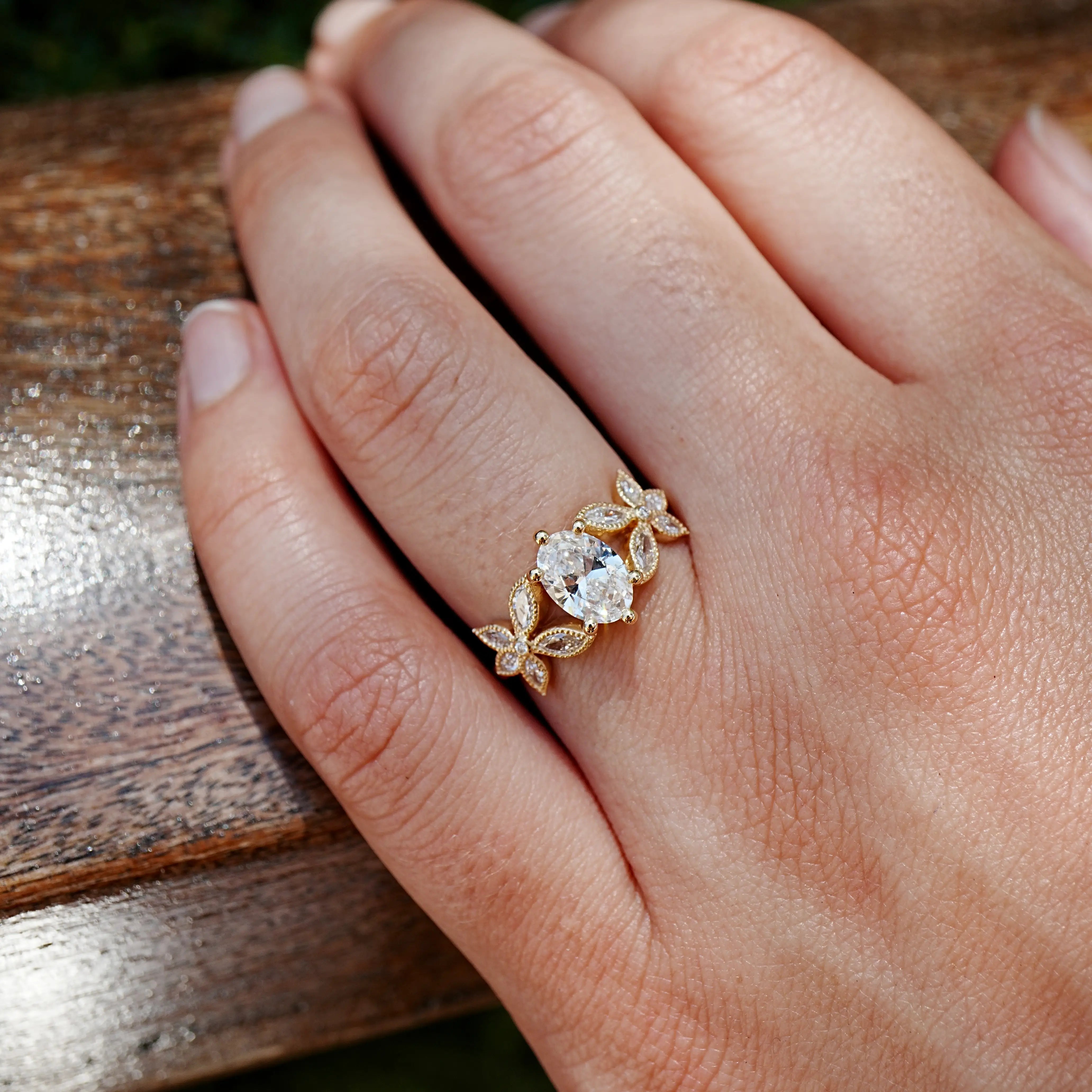 Vow of Violet Lab Grown Diamond Ring 14k Yellow Gold solid gold 