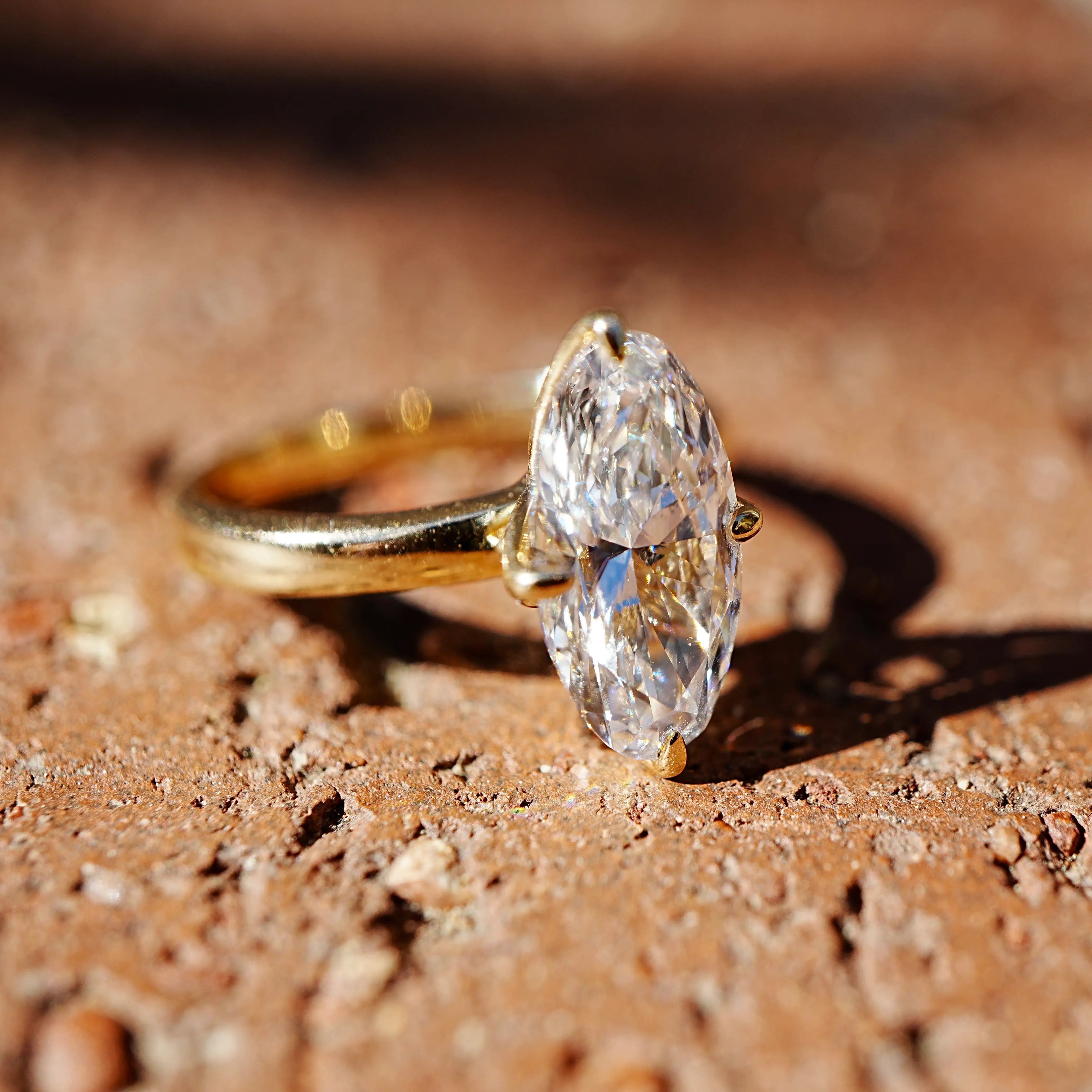 Kai Vela Moval Lab Grown Diamond Ring - 2ct in 14k yellow gold (One-of-a-Kind)