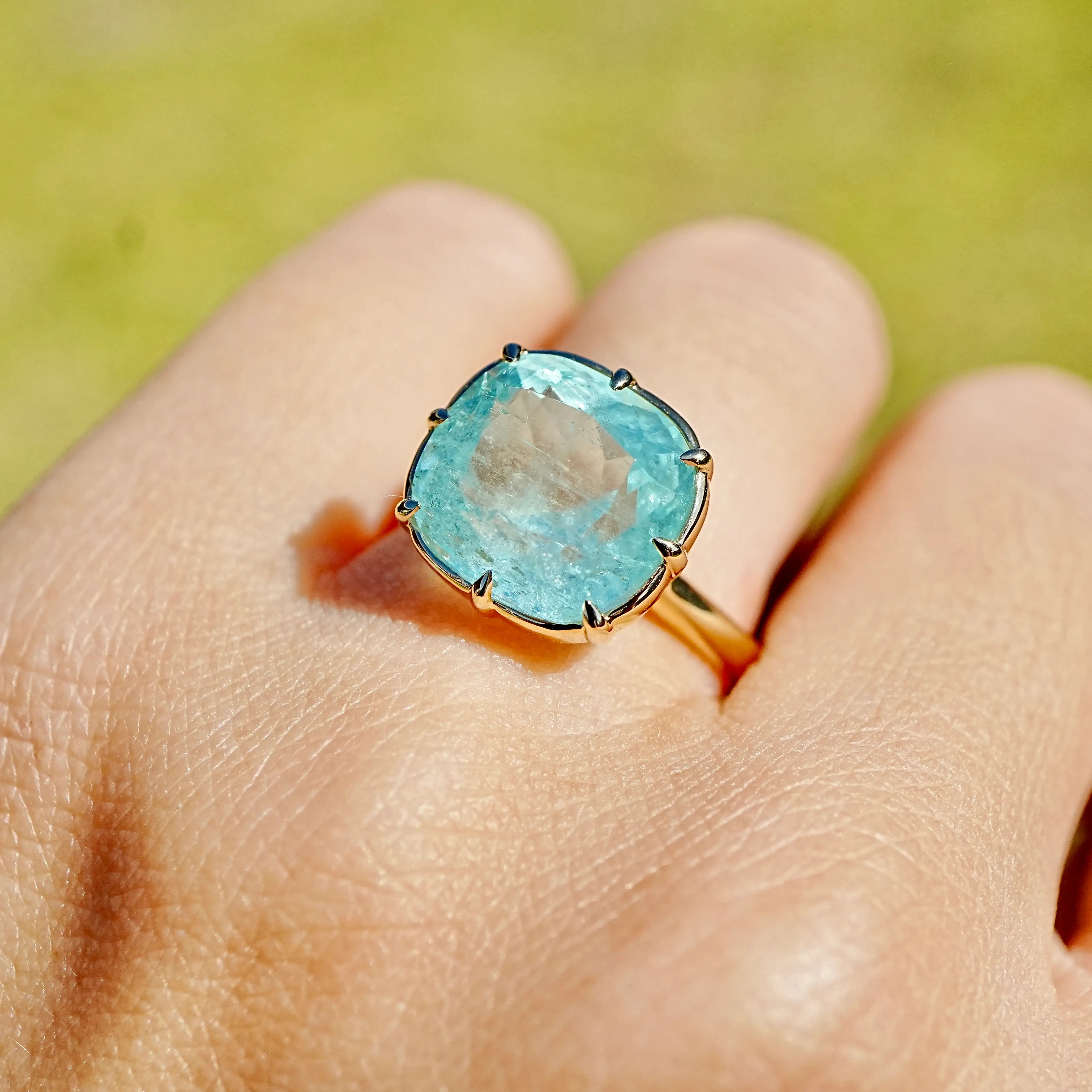 Aurea Natural Vanadium Beryl Ring - 6.19ct (One-of-a-Kind)