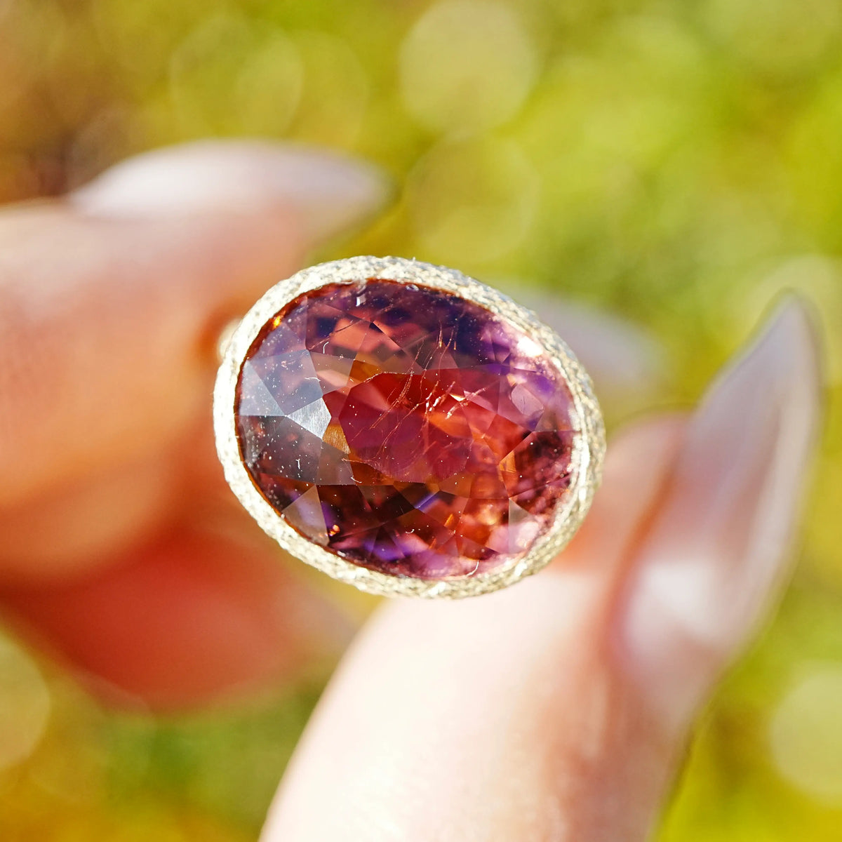 Aria Arch 8.32 ct Natural Rubellite Tourmaline East-West Ring (One-of-a-Kind)