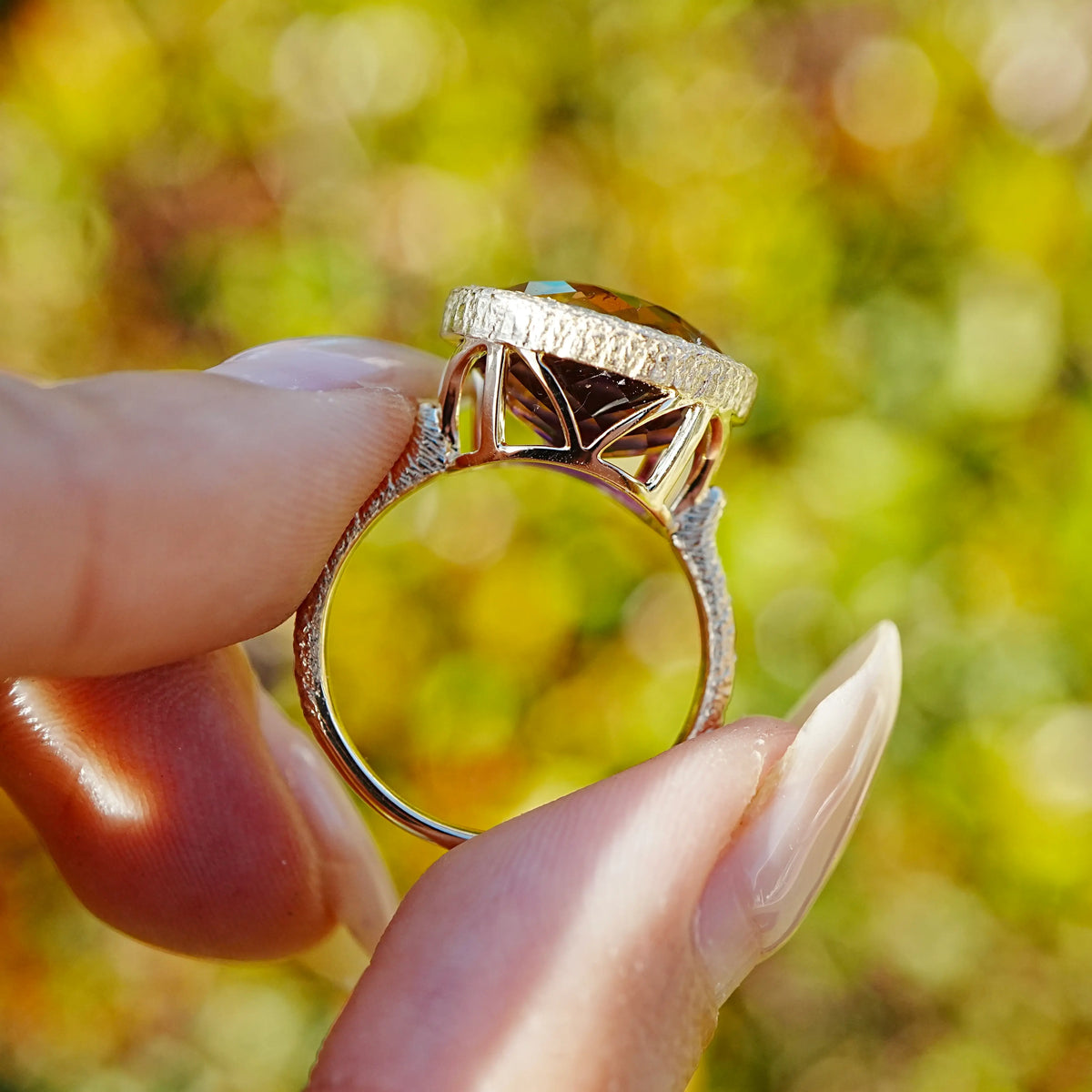 Aria Arch 8.32 ct Natural Rubellite Tourmaline East-West Ring (One-of-a-Kind)