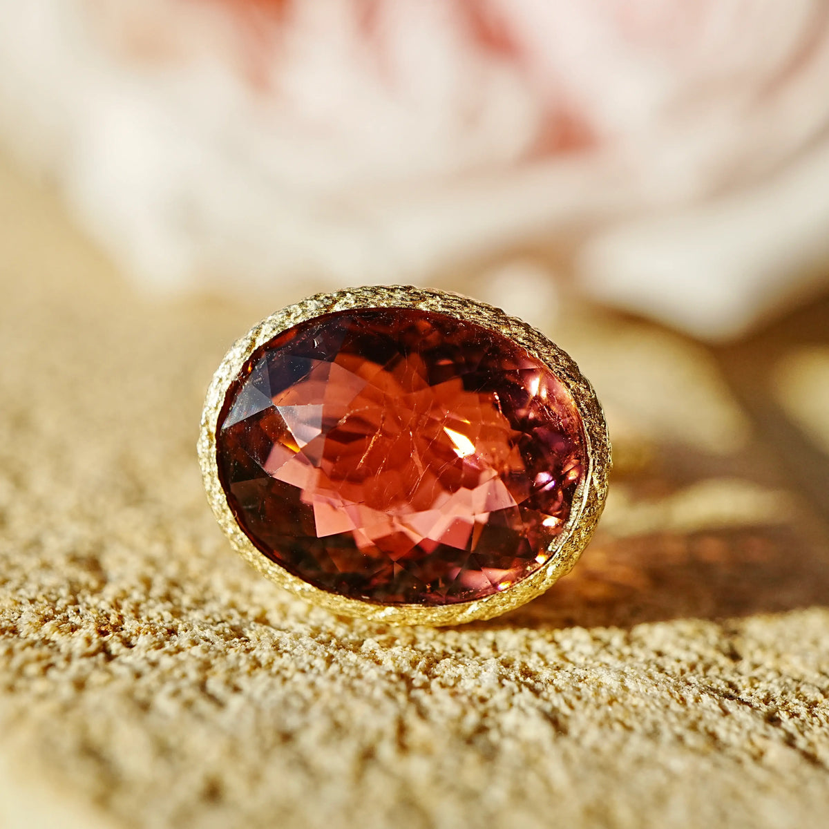 Aria Arch 8.32 ct Natural Rubellite Tourmaline East-West Ring (One-of-a-Kind)