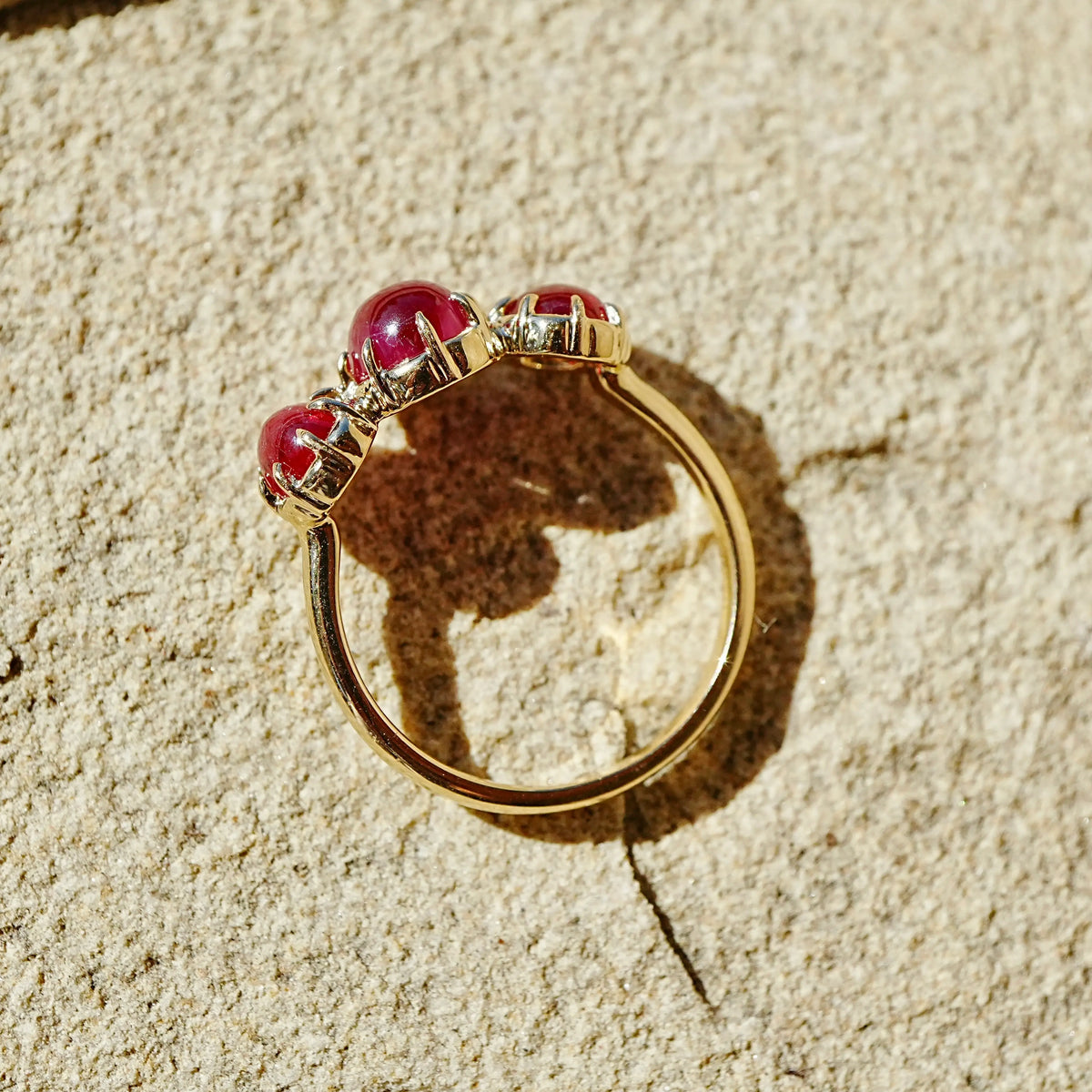 Aurea 3.46ct Natural Ruby Three-Stone Ring (One-of-a-Kind)