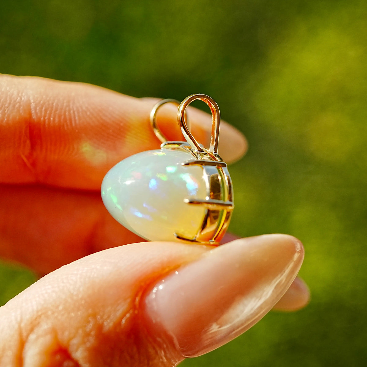 14k yellow gold Vivid Aura 8.61ct Natural Opal charm only (One-of-a-Kind)