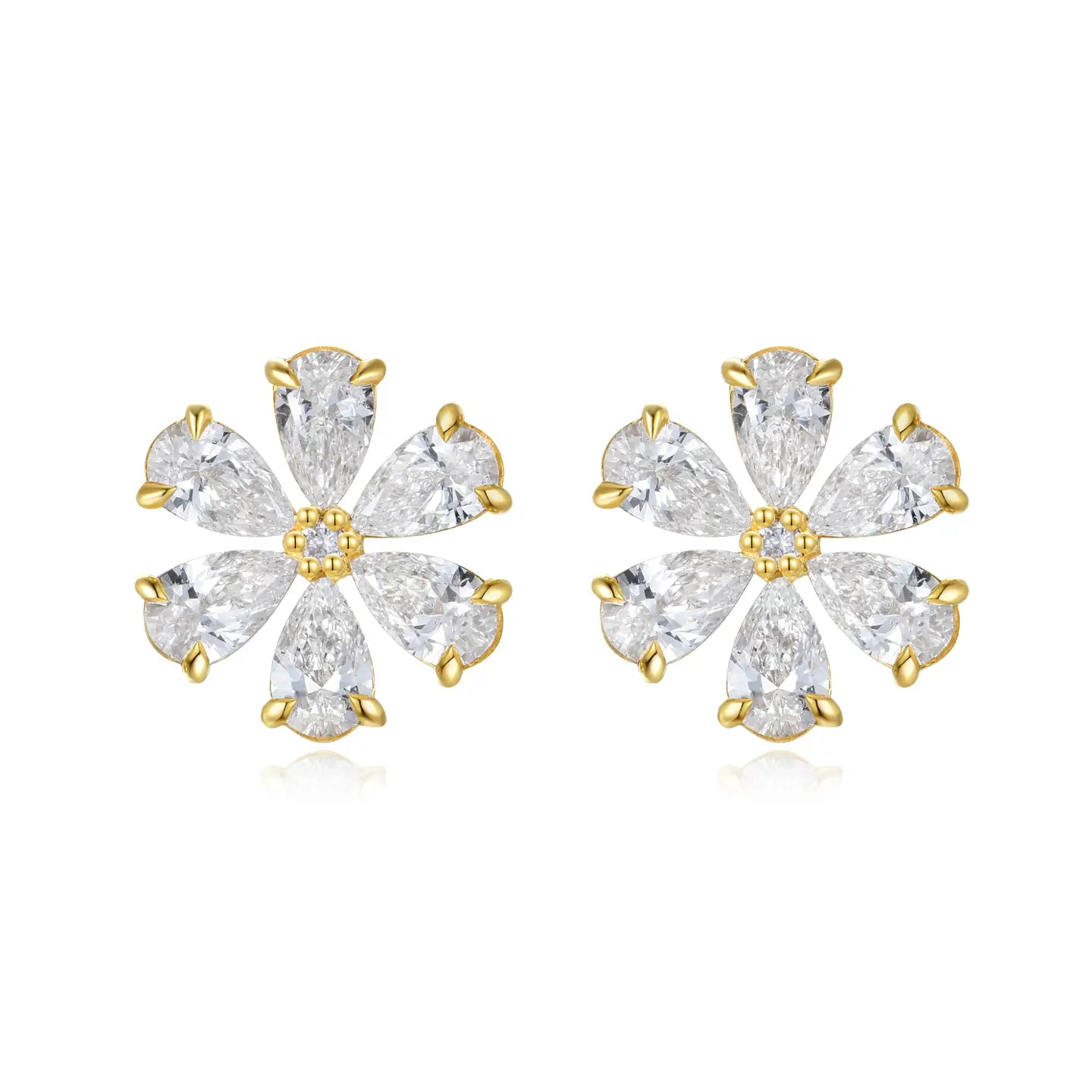 Flora Blossom Lab Grown Diamond Earrings 14k yellow gold 