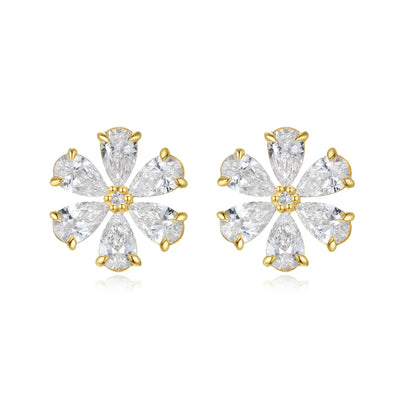 Flora Blossom Lab Grown Diamond Earrings 14k yellow gold 
