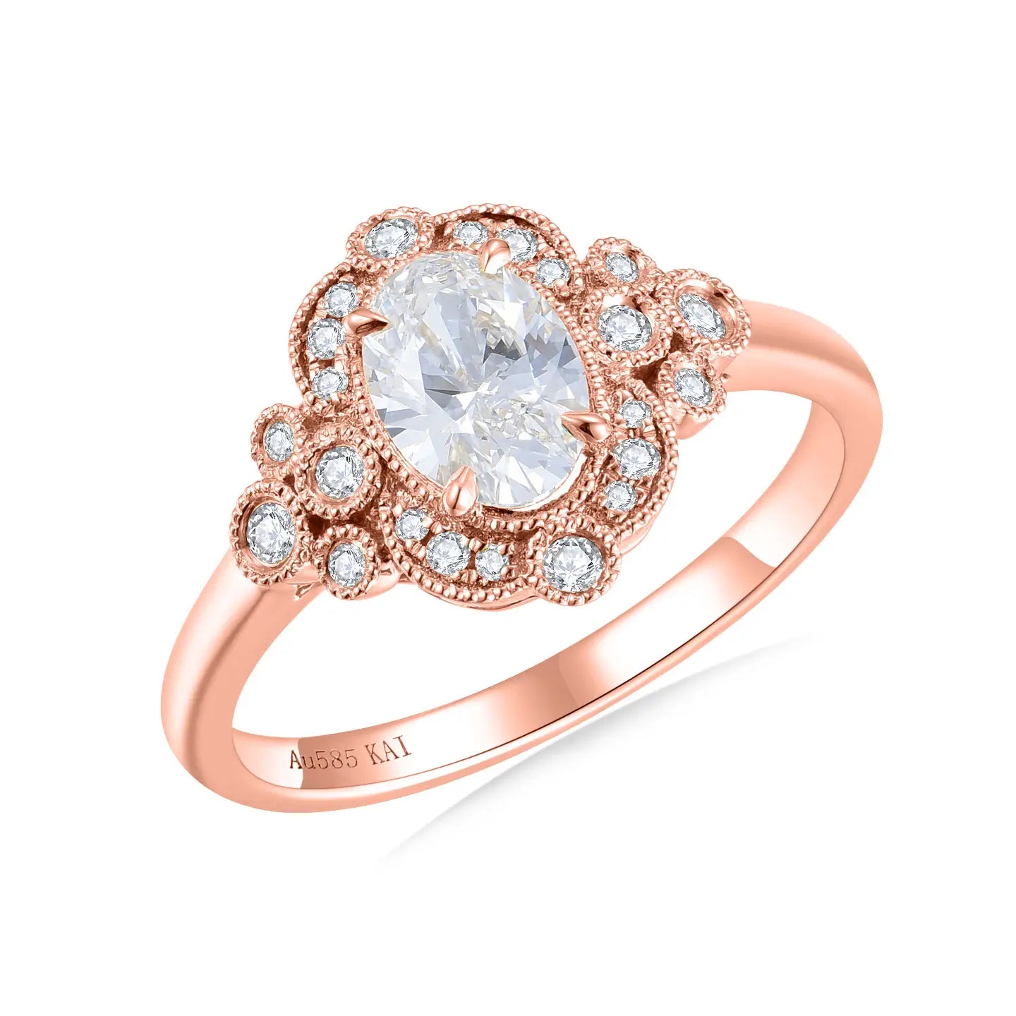 Shield of Love Lab Grown Diamond Ring 14k rose gold