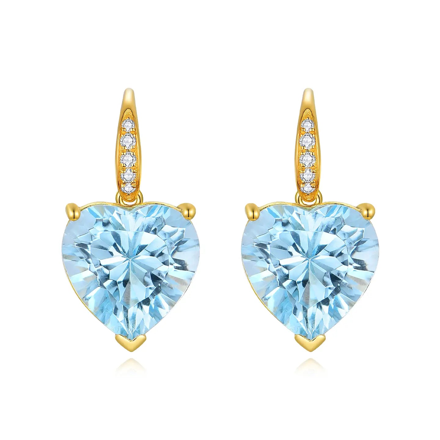 Radiant Heart Topaz Diamond Baroque Pearl Convertible Drop Earrings